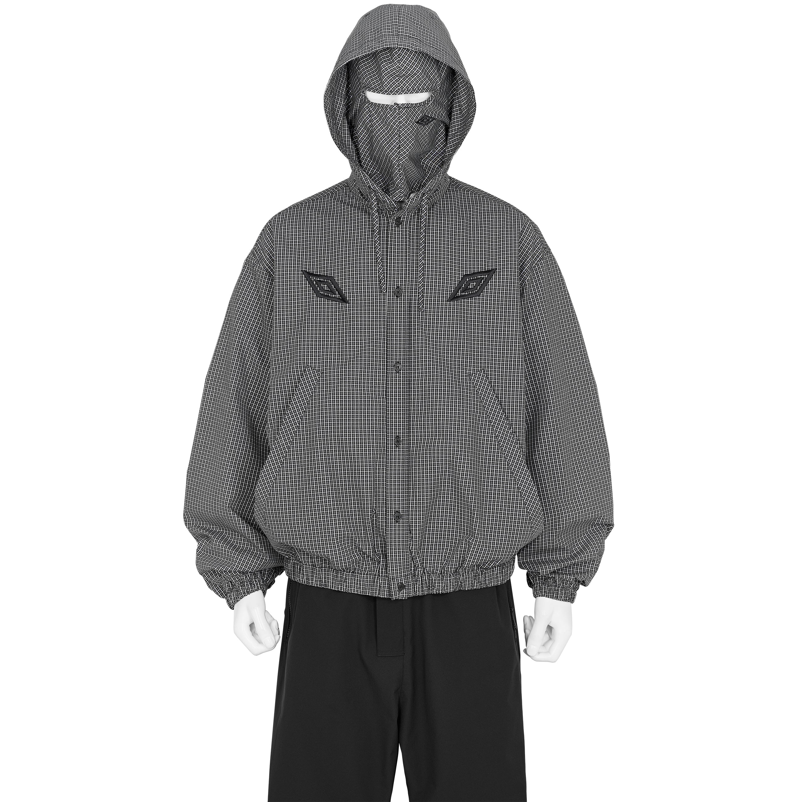 GINGHAM CHECK MASKED SHIRT BLACK BROWN - SLAM JAM and UMBRO(スラム