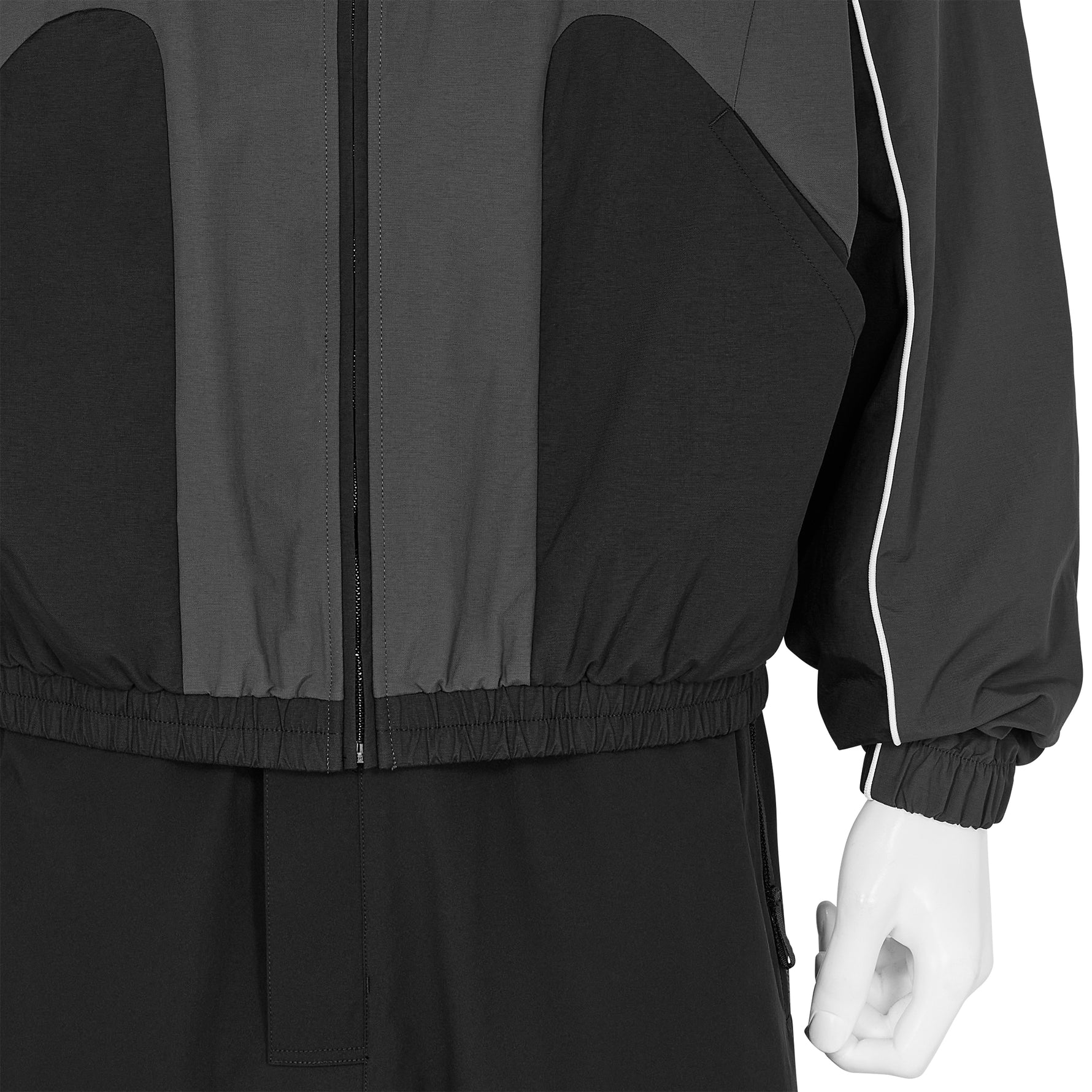 GUARDING MASKED TRACK JACKET BLACK GRAY