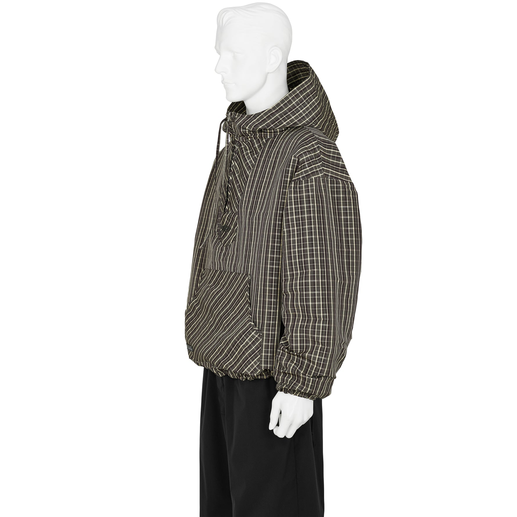 CHECK MASKED ANORAK DARK BROWN