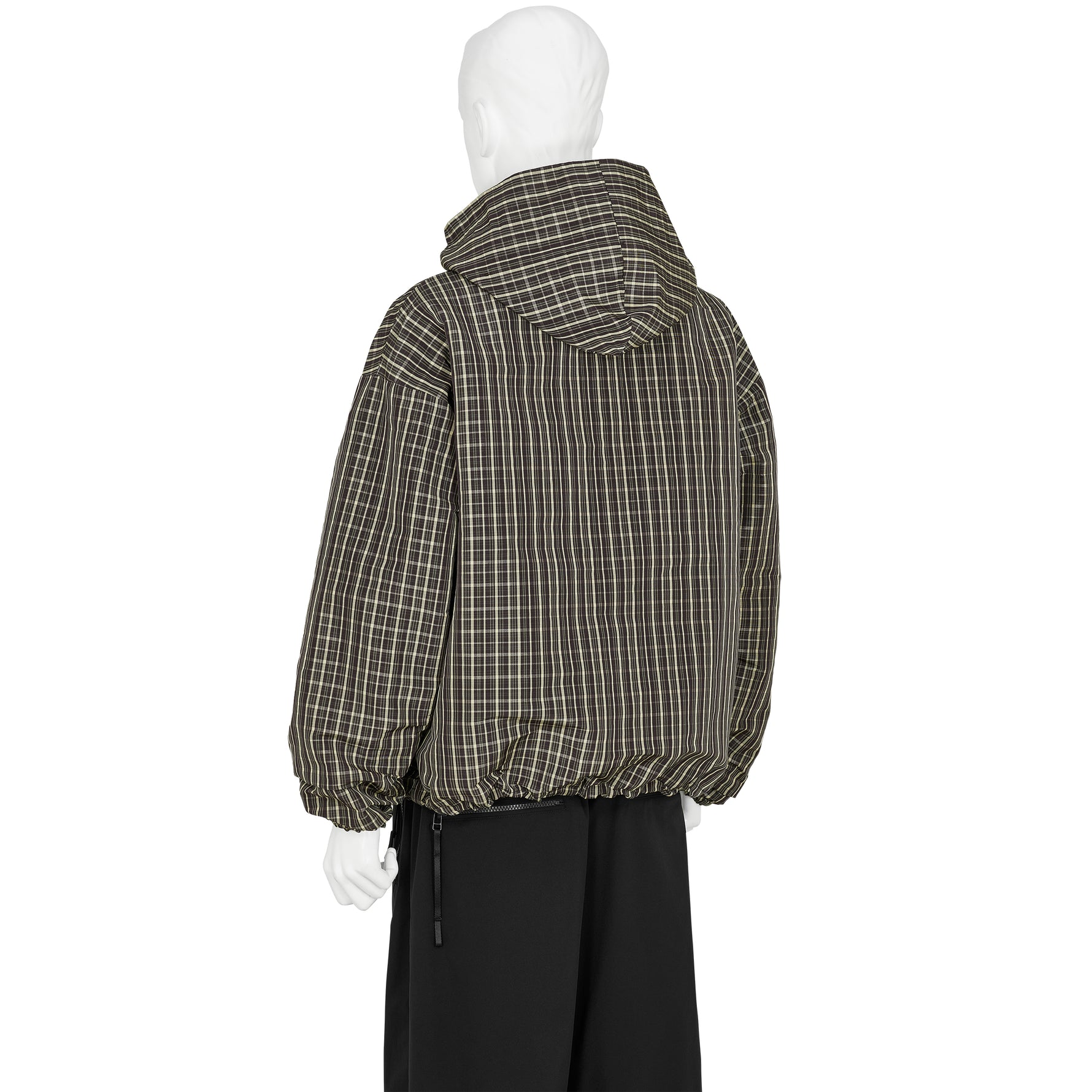 CHECK MASKED ANORAK DARK BROWN