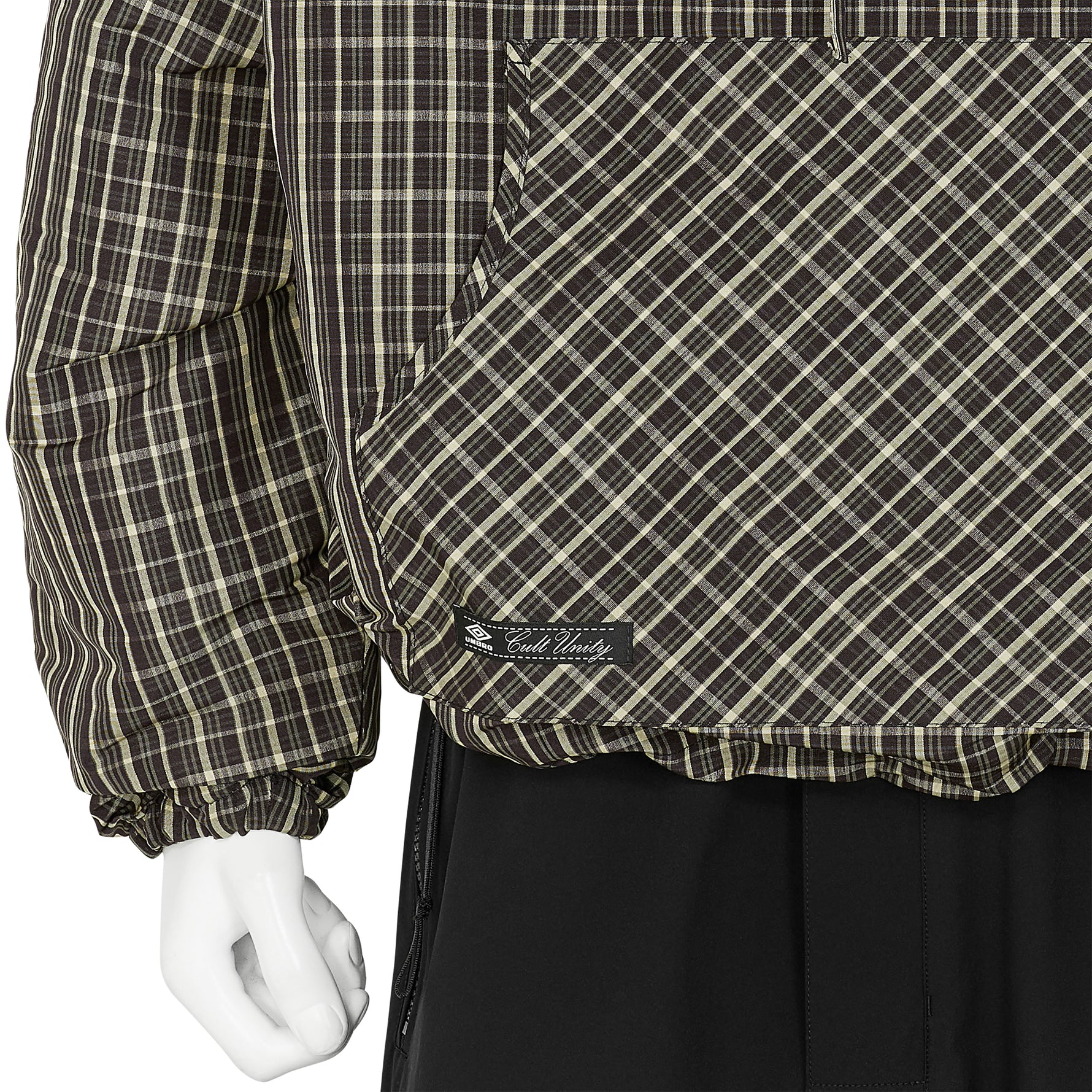 CHECK MASKED ANORAK DARK BROWN