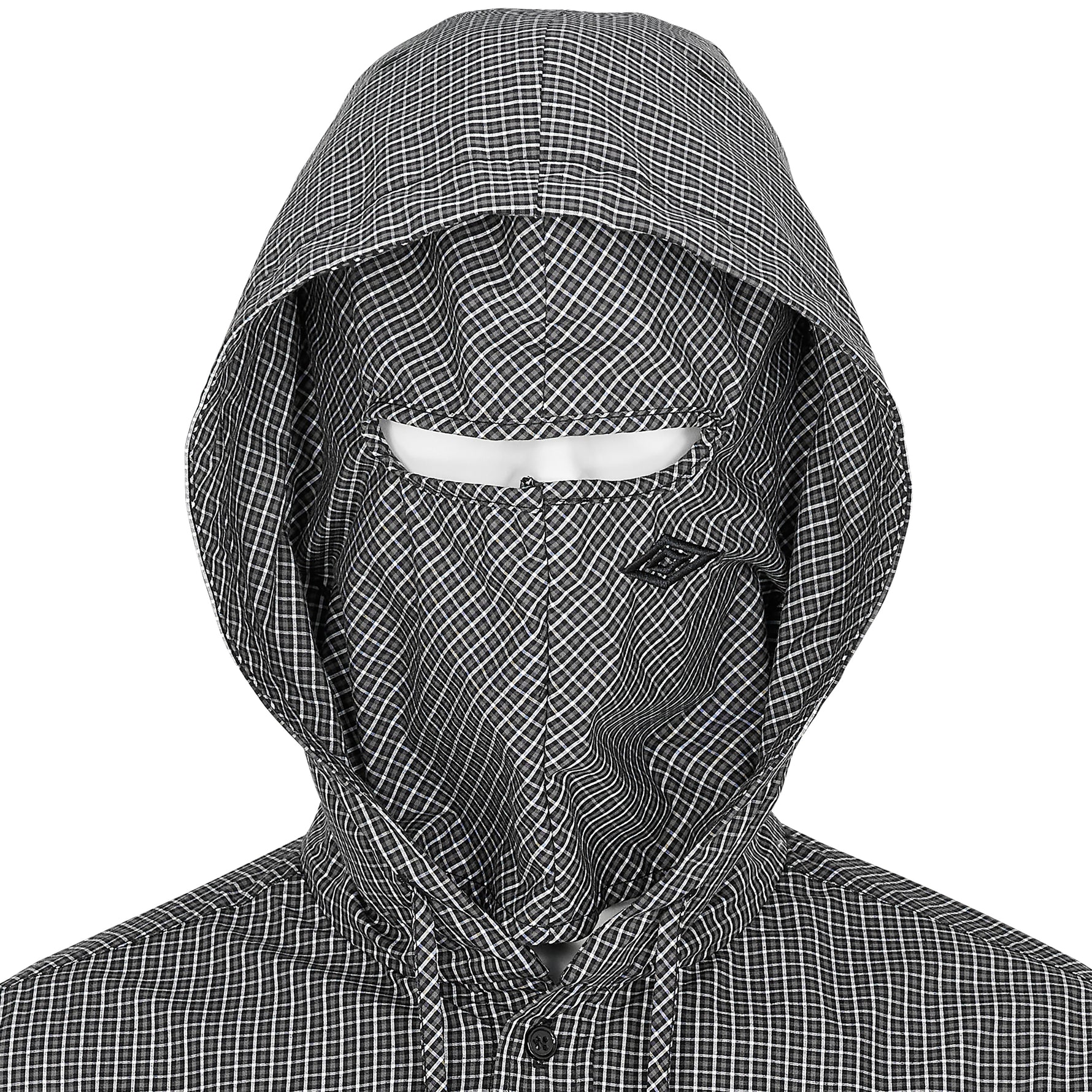 GINGHAM CHECK MASKED SHIRT BLACK BROWN