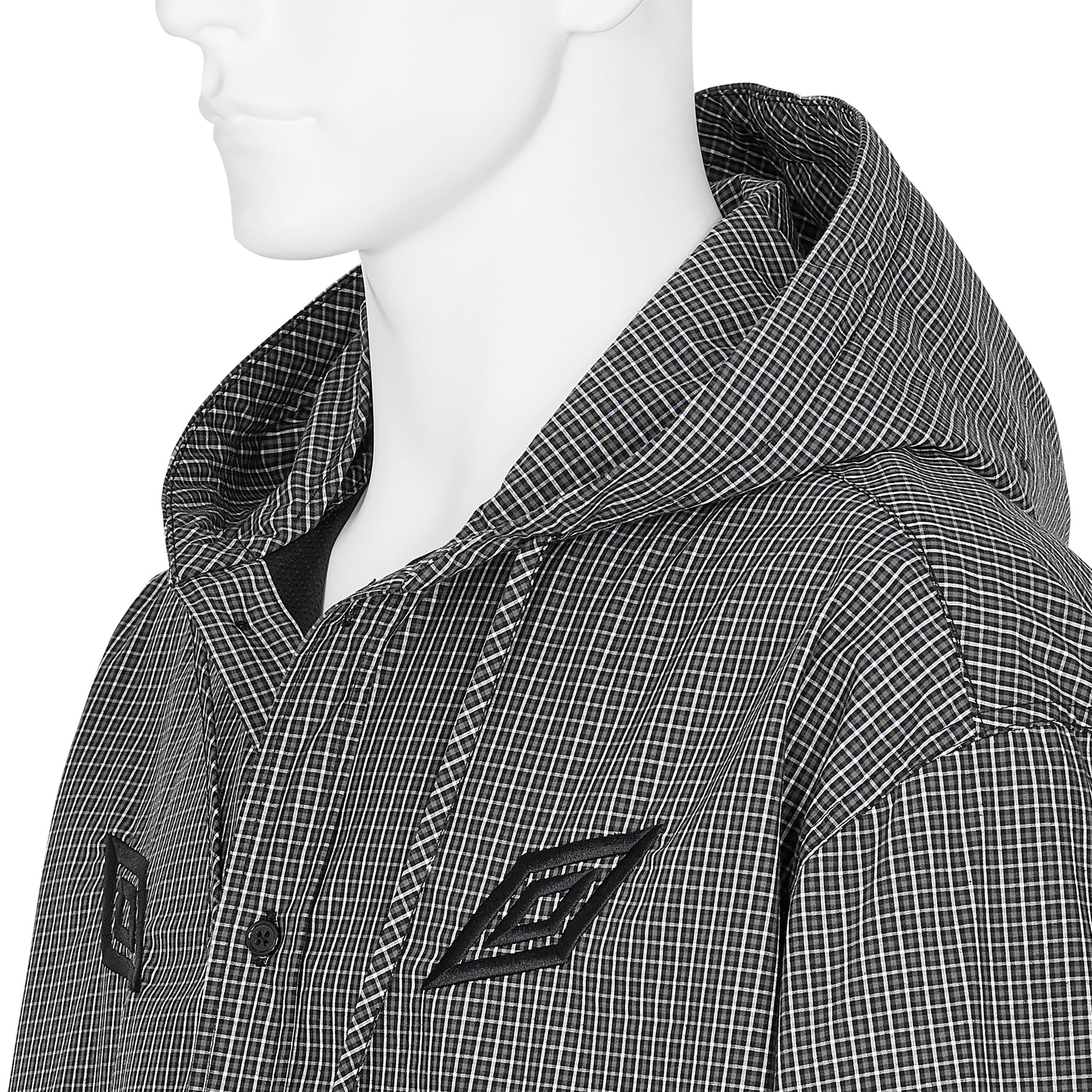 GINGHAM CHECK MASKED SHIRT BLACK BROWN