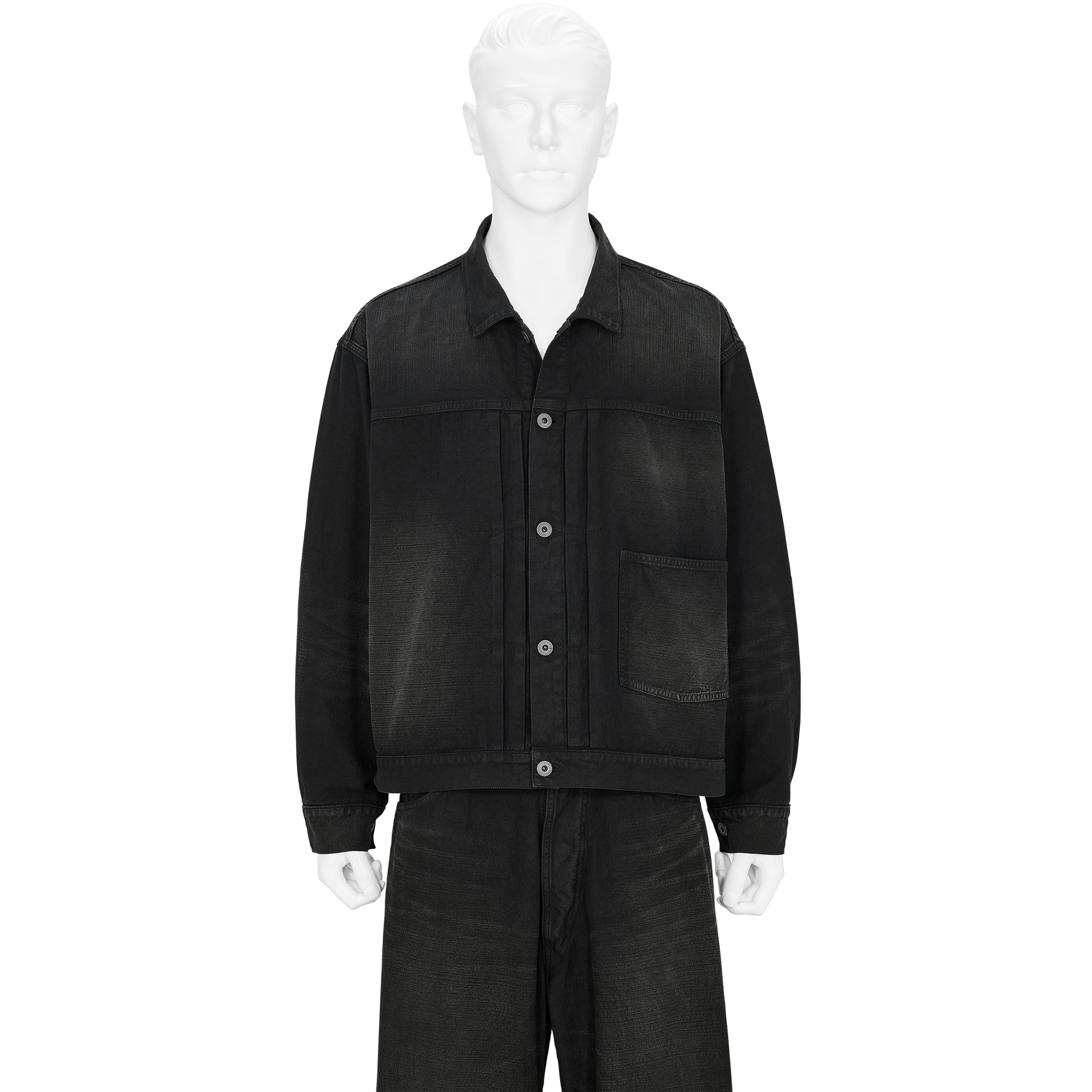 LOT.309 BUCKLE BACKED JACKET BLACK DAMAGED SUMI DYED BLACK