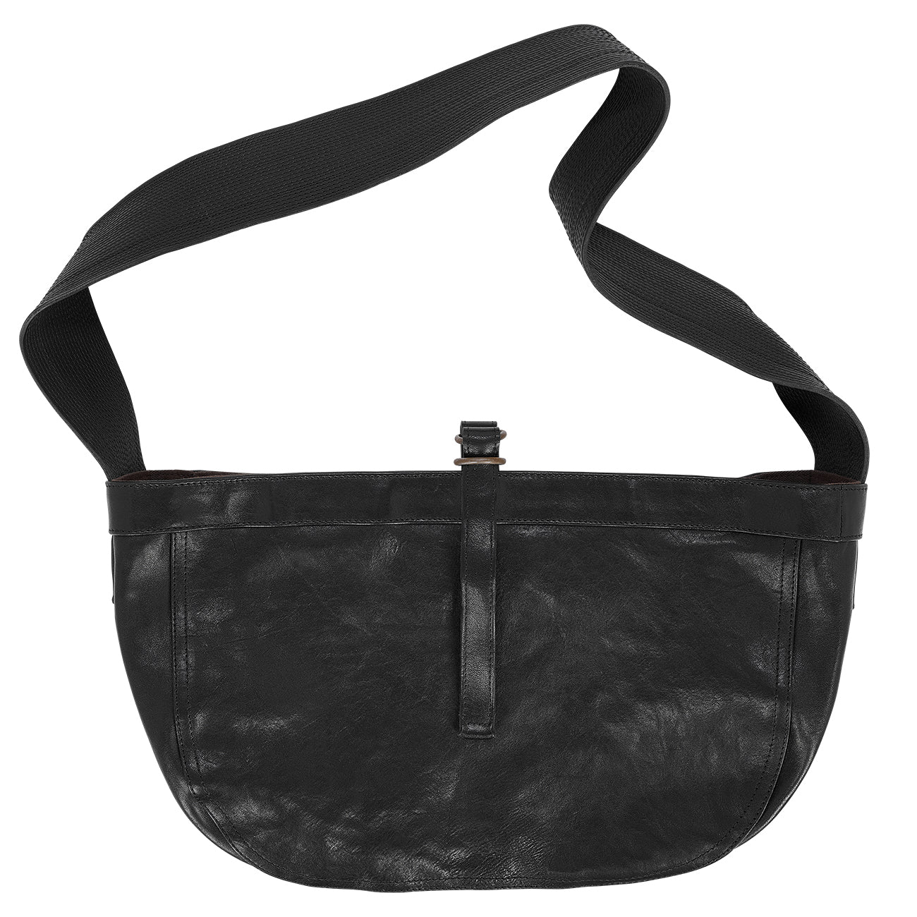 LEATHER NEWSBOY BAG SMALL BLACK
