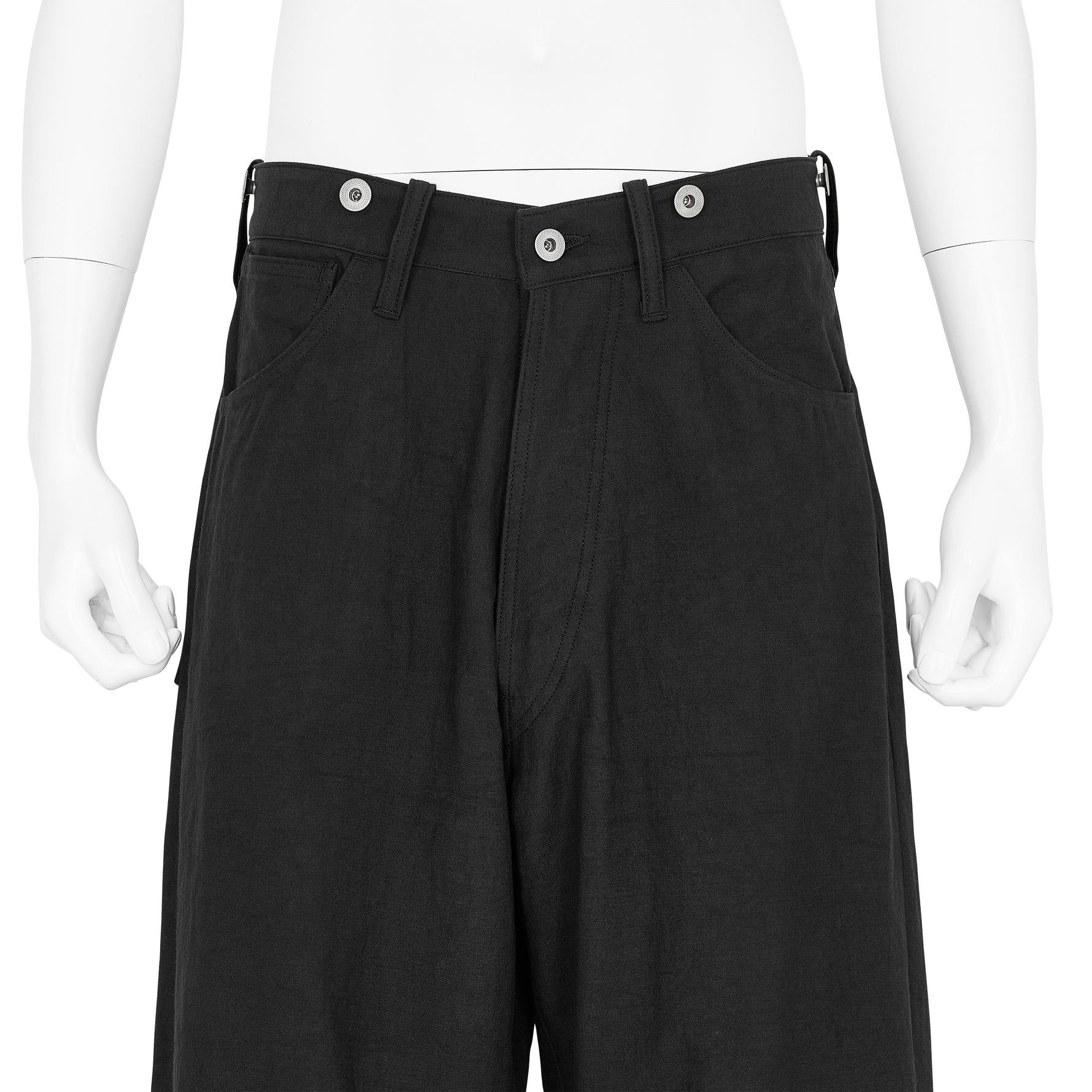 LOT.209 BUCKLE BACKED TROUSERS BLACK
