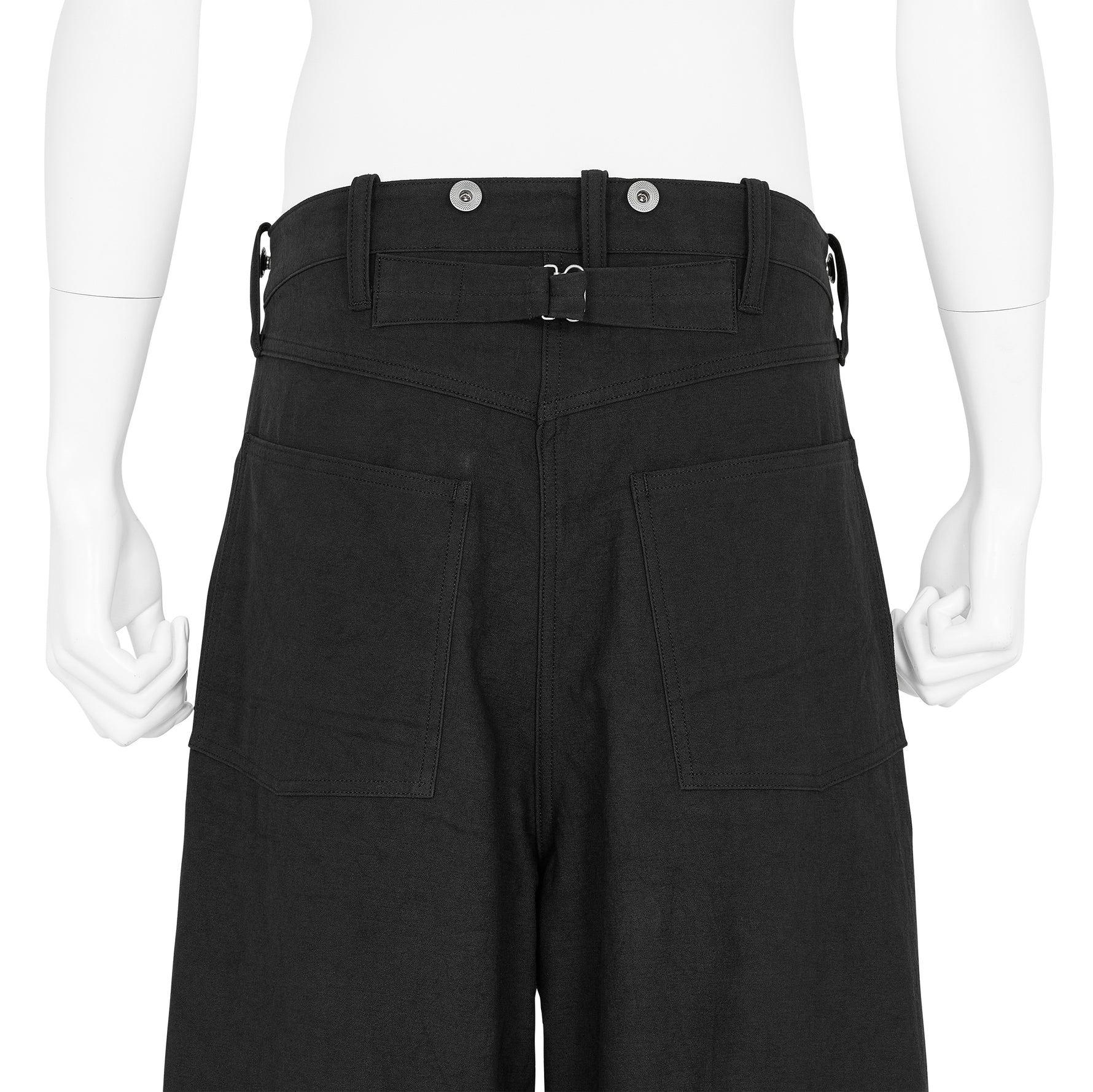 LOT.209 BUCKLE BACKED TROUSERS BLACK