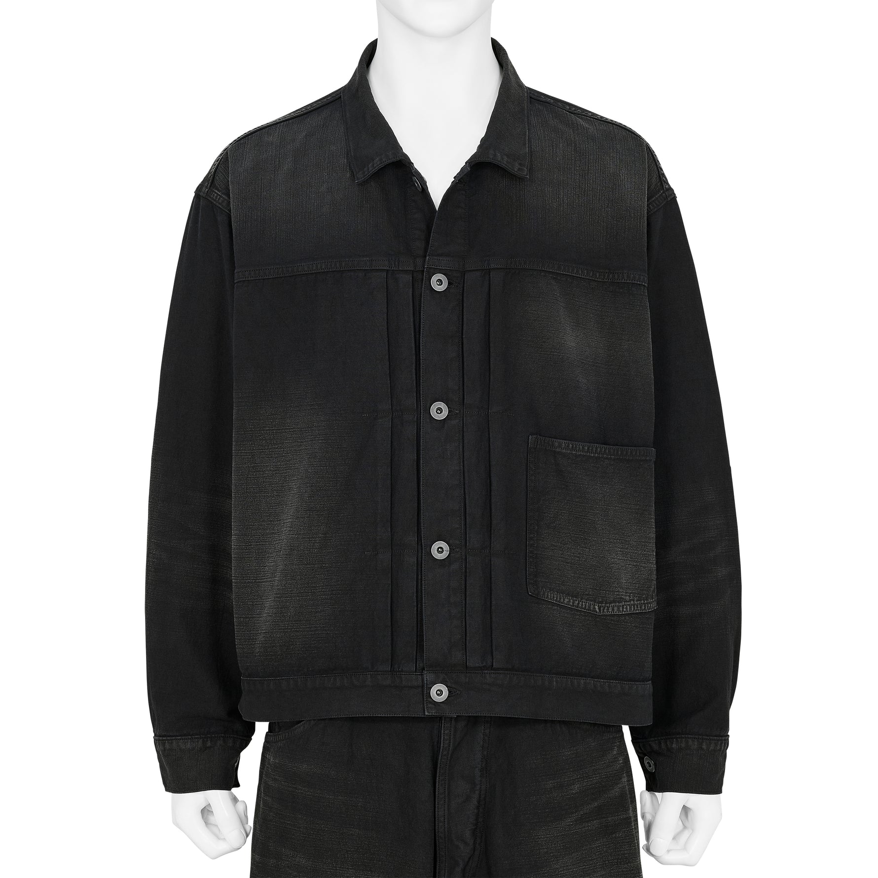 LOT.309 BUCKLE BACKED JACKET BLACK DAMAGED SUMI DYED BLACK