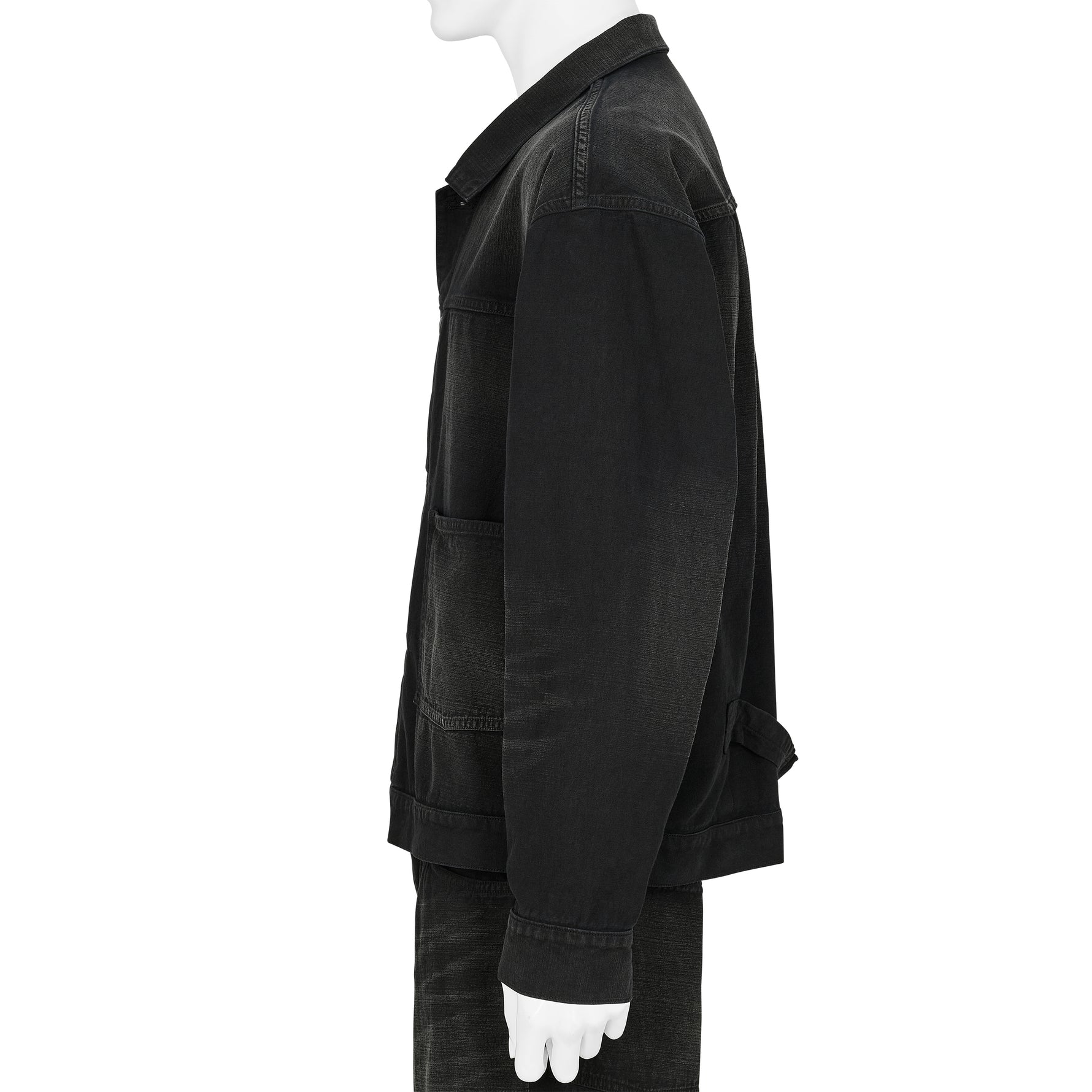 LOT.309 BUCKLE BACKED JACKET BLACK DAMAGED SUMI DYED BLACK