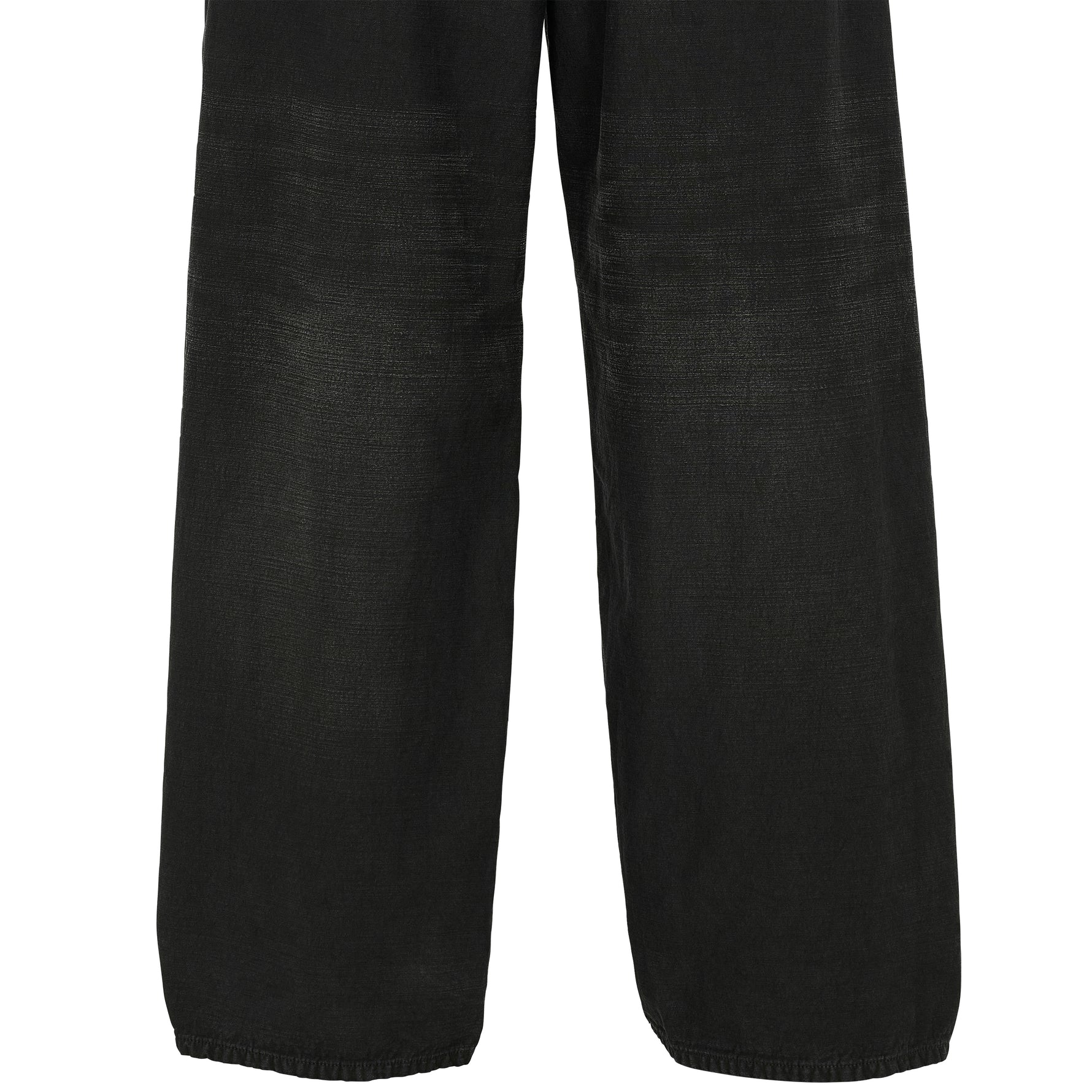 LOT.209 BUCKLE-BACKED TROUSERS DAMAGED SUMI DYED BLACK
