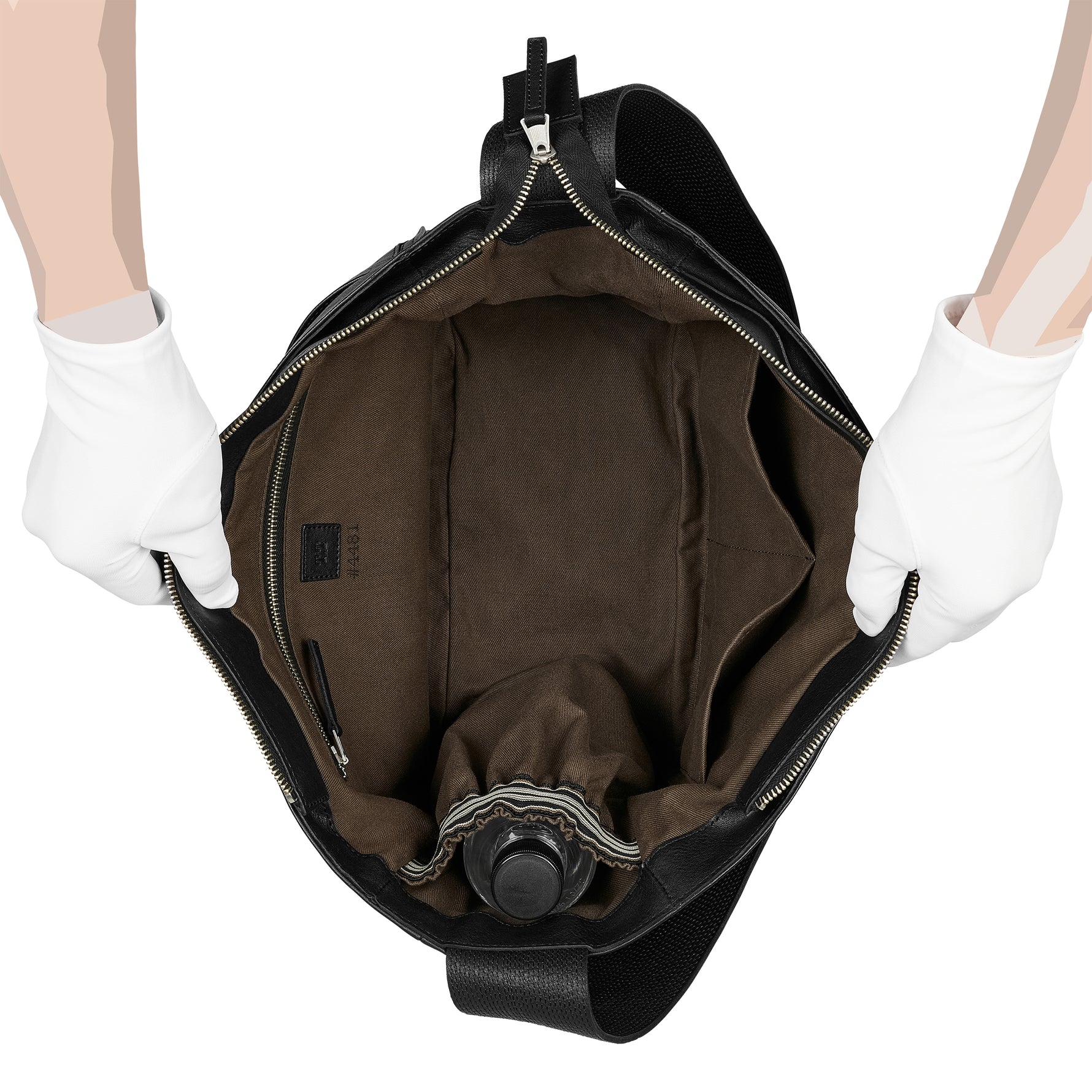 LEATHER NEWSBOY BAG SMALL ELIMINATOR SPECIAL VERSION BLACK