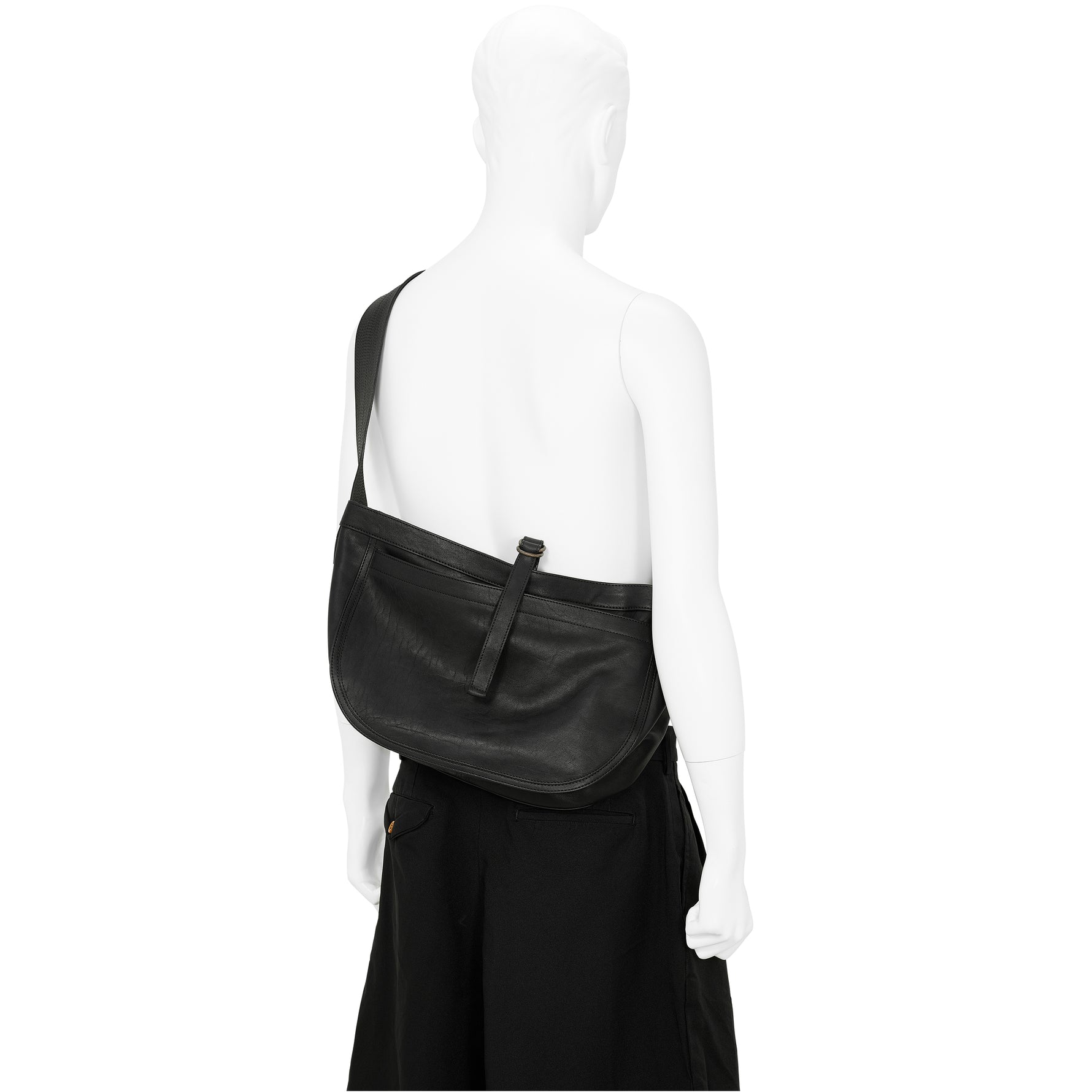 LEATHER NEWSBOY BAG SMALL ELIMINATOR SPECIAL VERSION BLACK