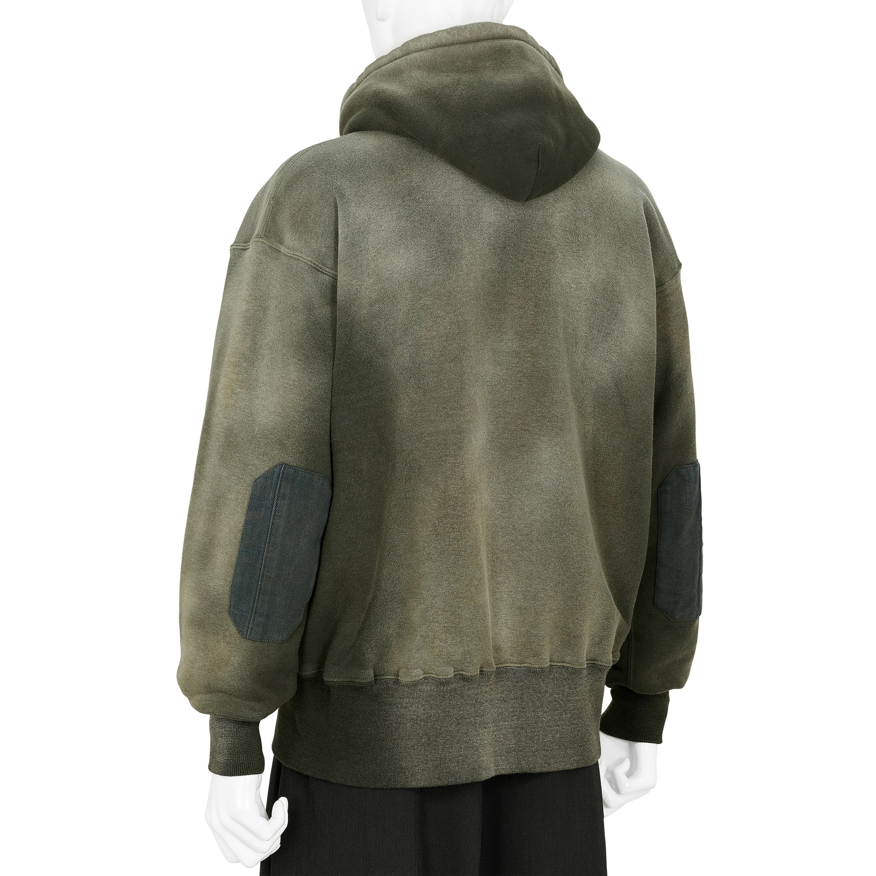 LOT.606 HOODED SWEAT SHIRT BLEACHED DEEP GREEN