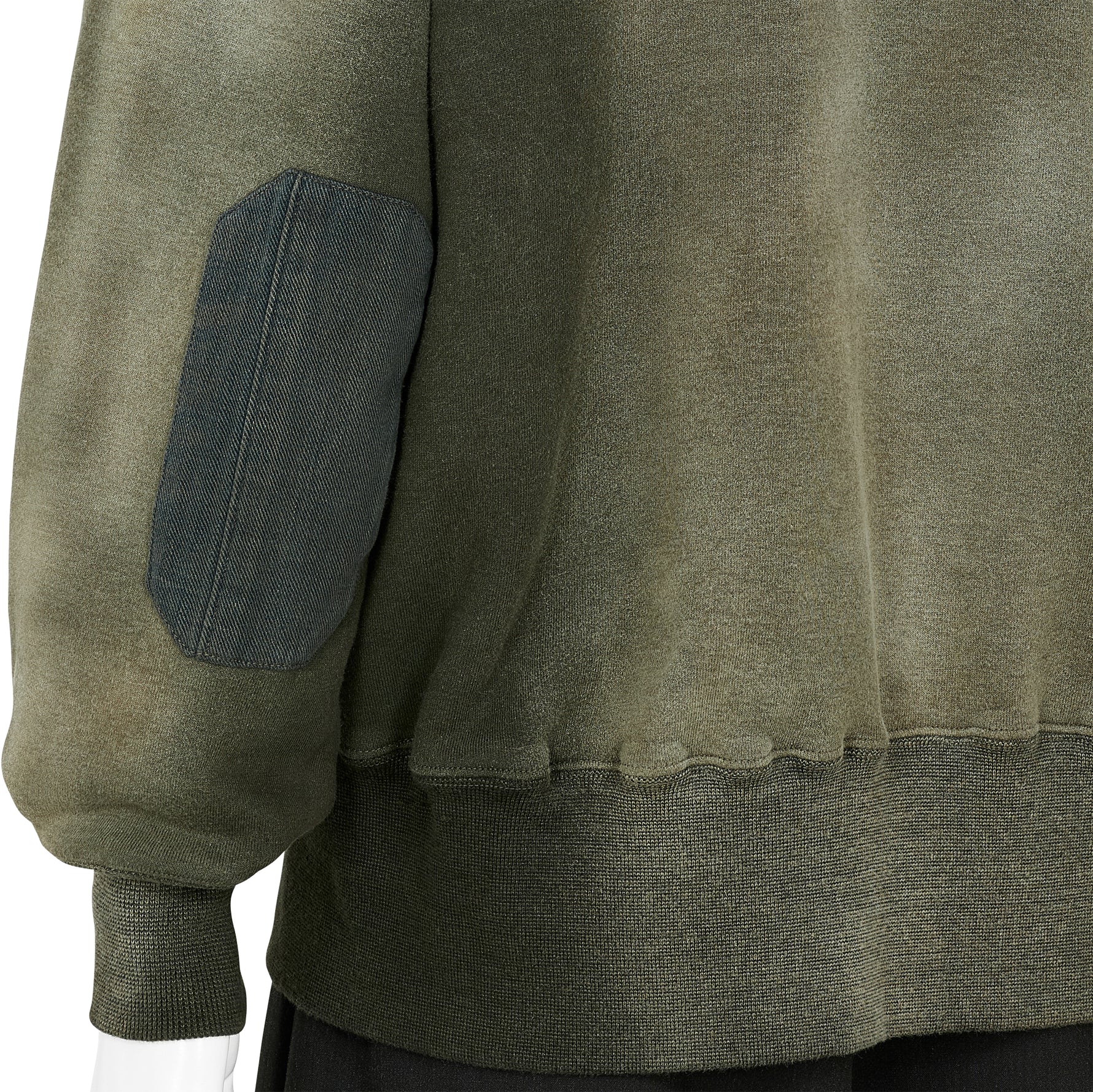 LOT.606 HOODED SWEAT SHIRT BLEACHED DEEP GREEN
