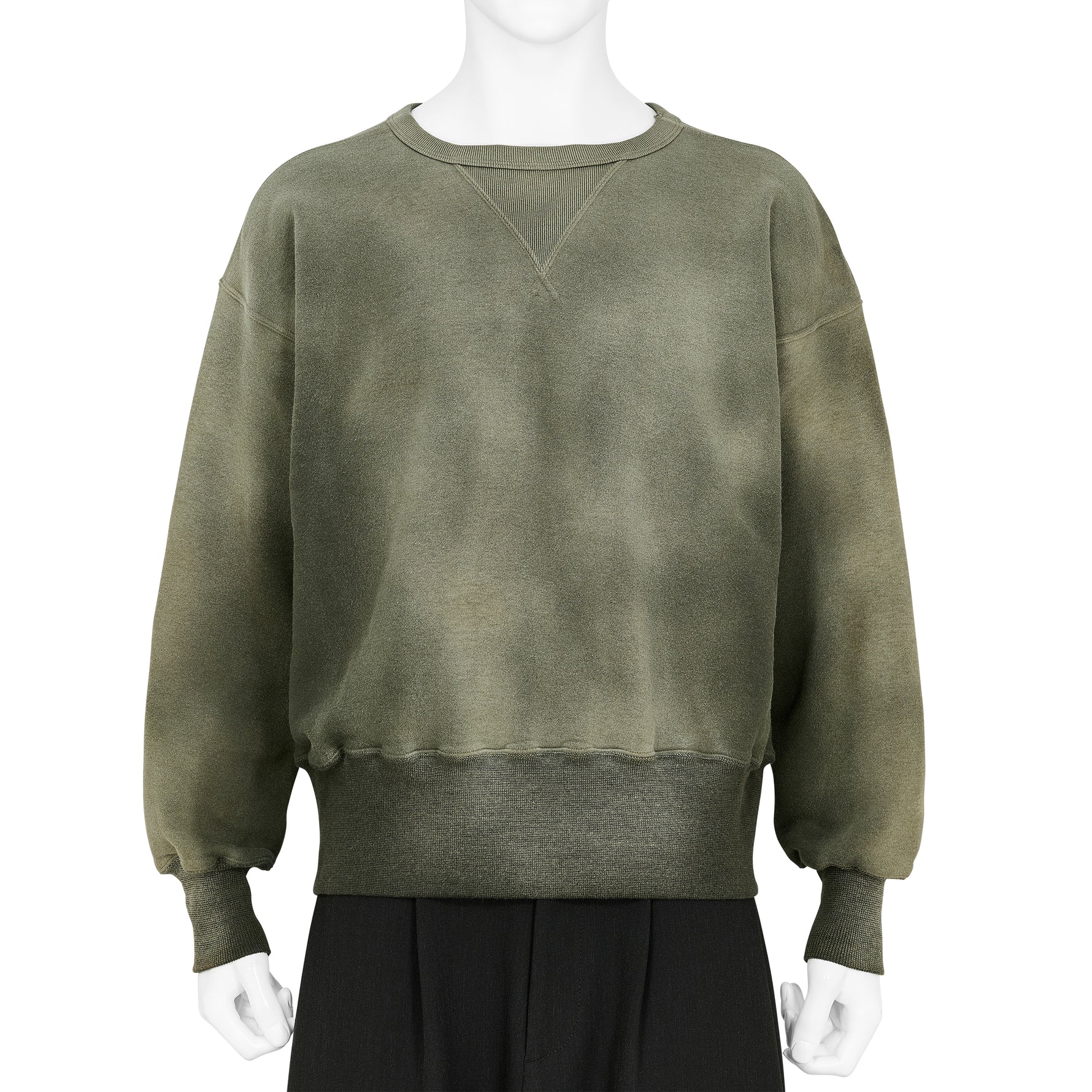 LOT.603 SWEAT SHIRT BLEACHED DEEP GREEN