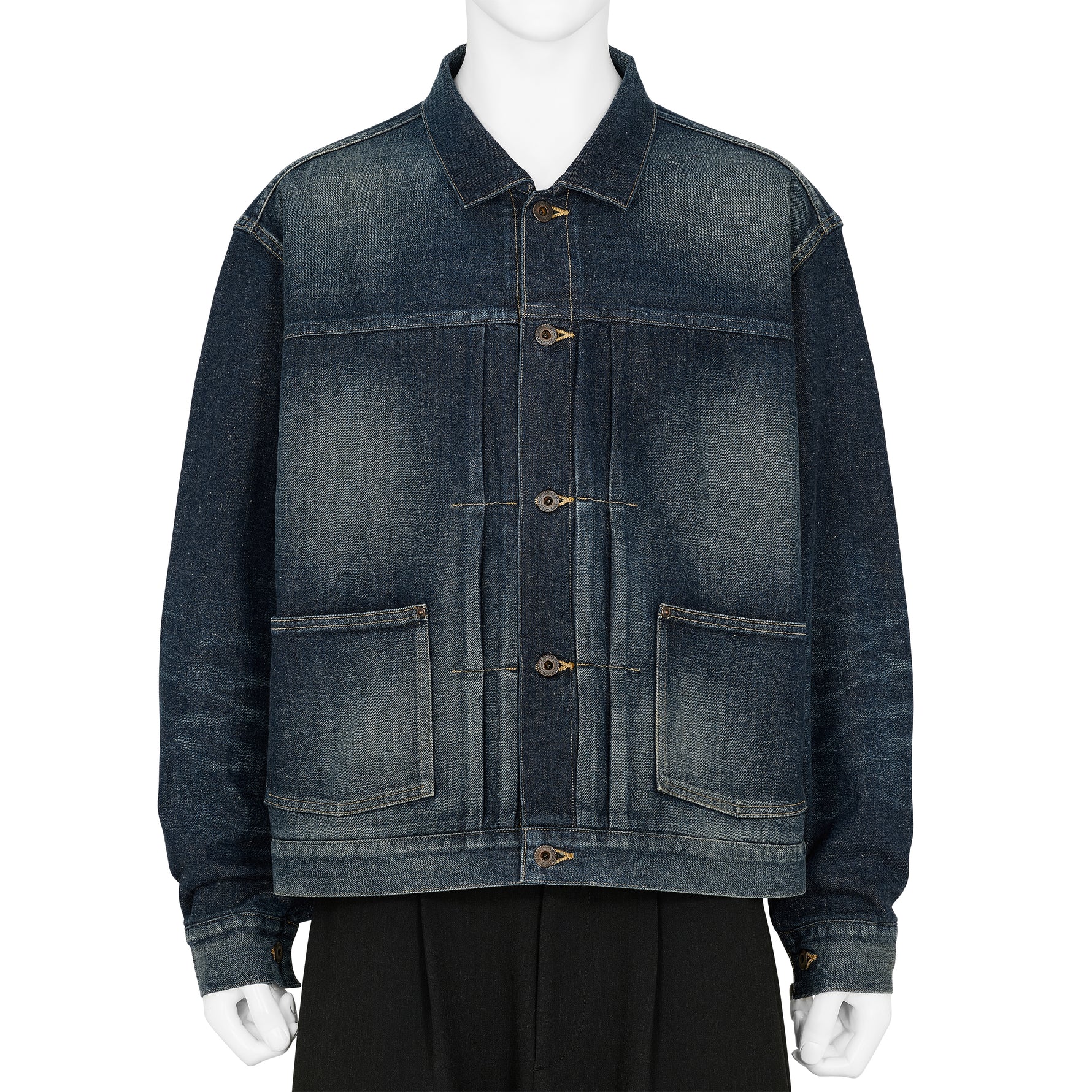 LOT.714 DENIM JACKET SIDE PANEL DAMAGED INDIGO