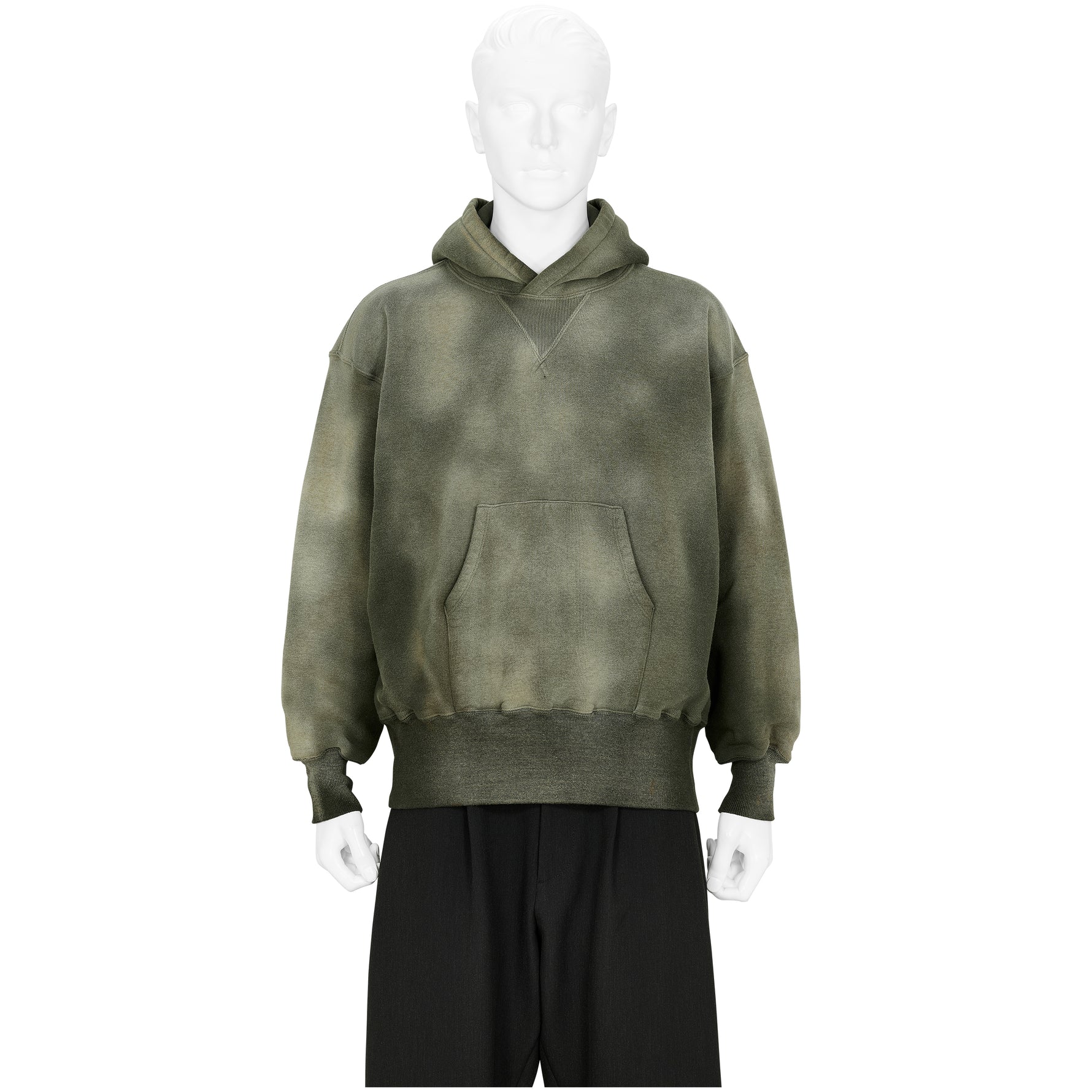 LOT.606 HOODED SWEAT SHIRT BLEACHED DEEP GREEN