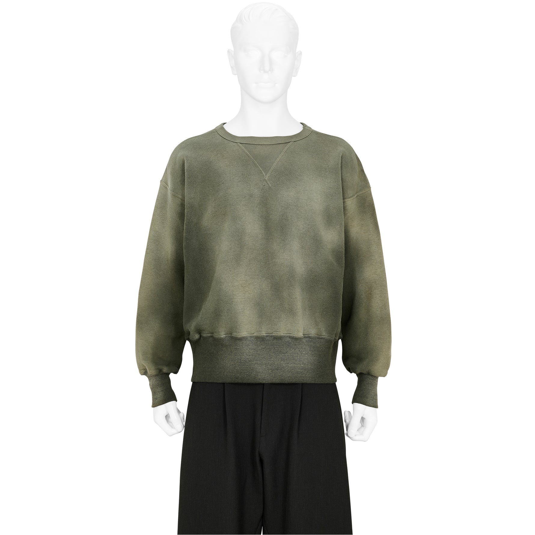 LOT.603 SWEAT SHIRT BLEACHED DEEP GREEN