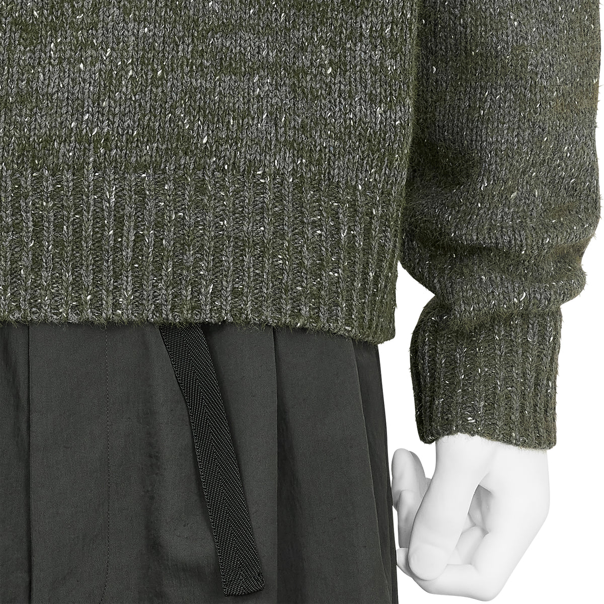 WHITE NEP KNIT GRAY KHAKI