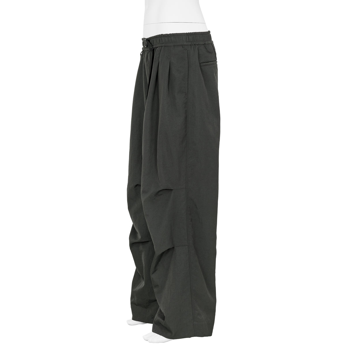 KNEE TUCK WIDE EASY PANTS GRAY