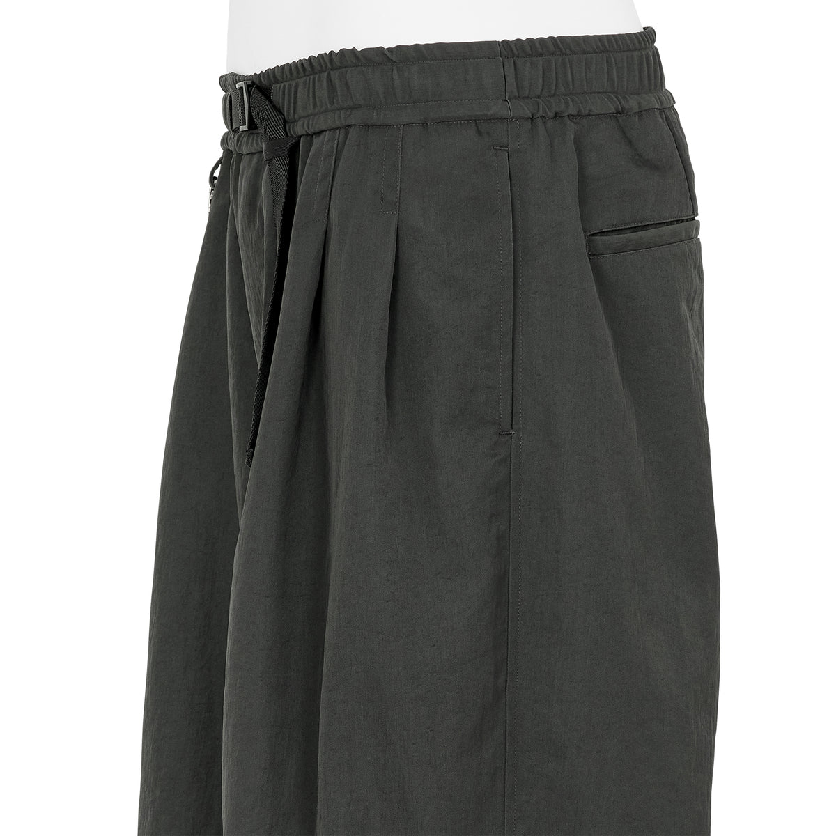 KNEE TUCK WIDE EASY PANTS GRAY