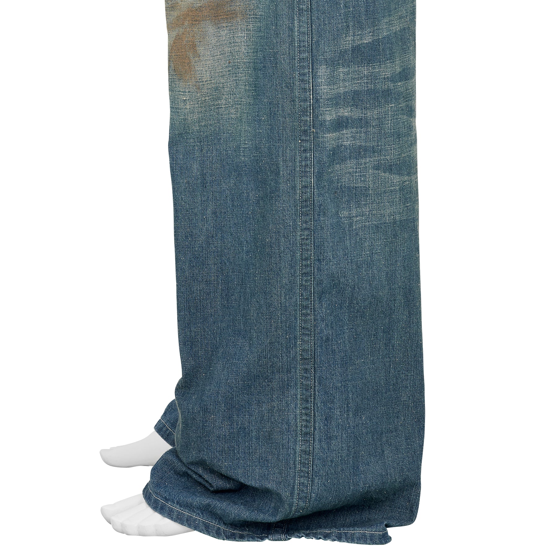 LOT.717 DAMAGED PAINTER PANTS WITH BUCKLE INDIGO