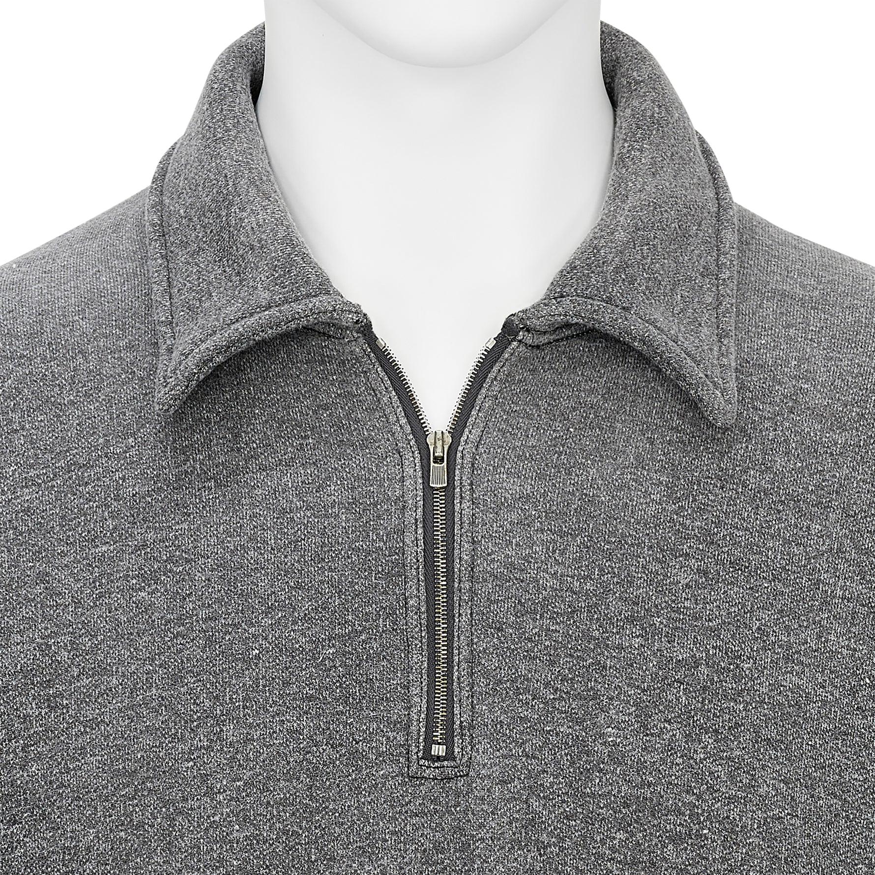 LOT.621 HALF ZIP S/S SWEAT SHIRT FADED HEATHER GRAY