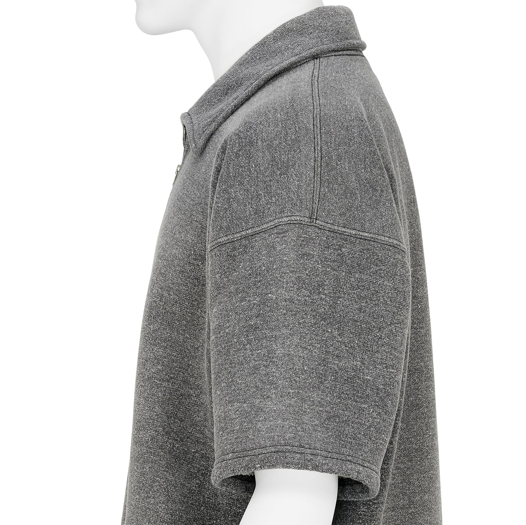 LOT.621 HALF ZIP S/S SWEAT SHIRT FADED HEATHER GRAY