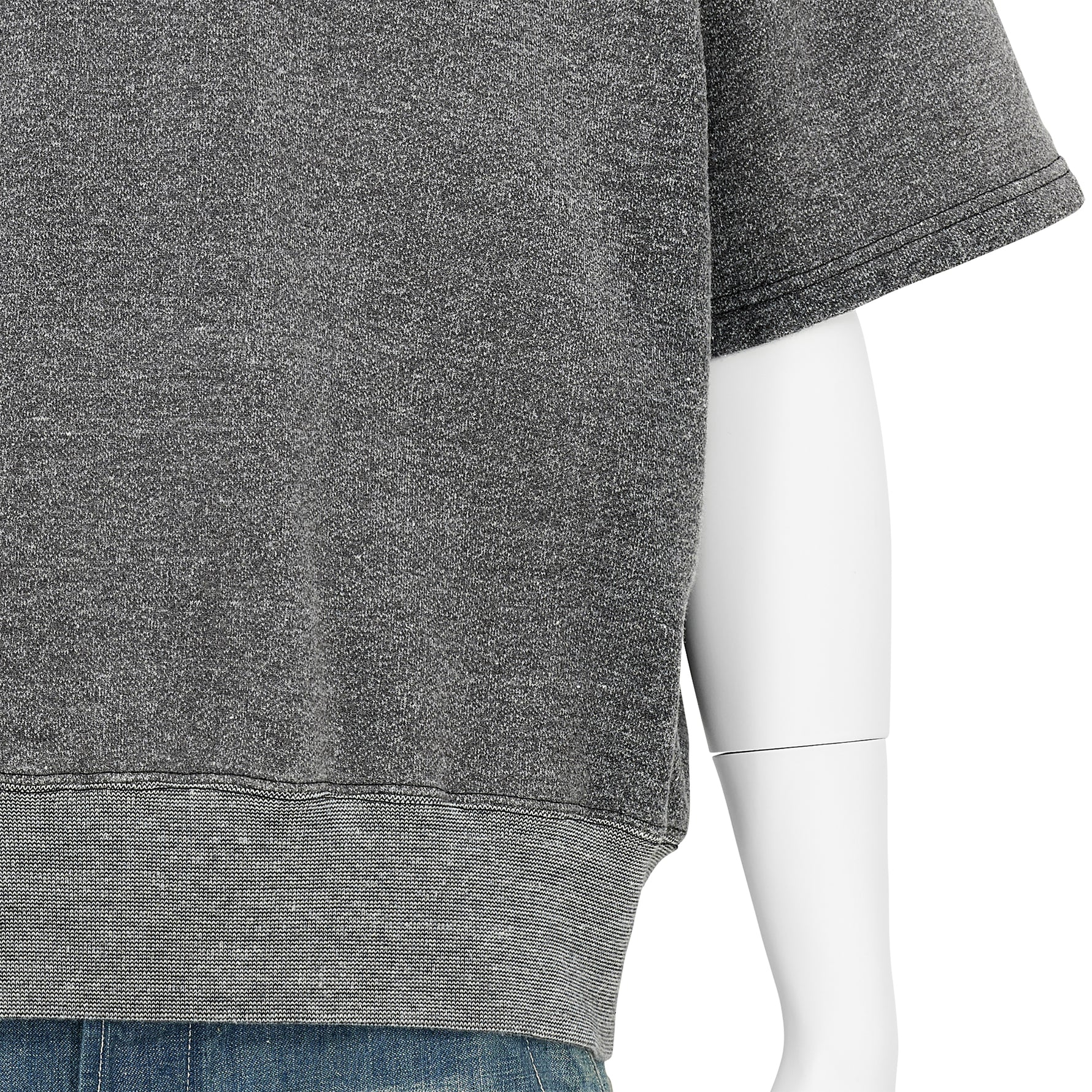 LOT.621 HALF ZIP S/S SWEAT SHIRT FADED HEATHER GRAY