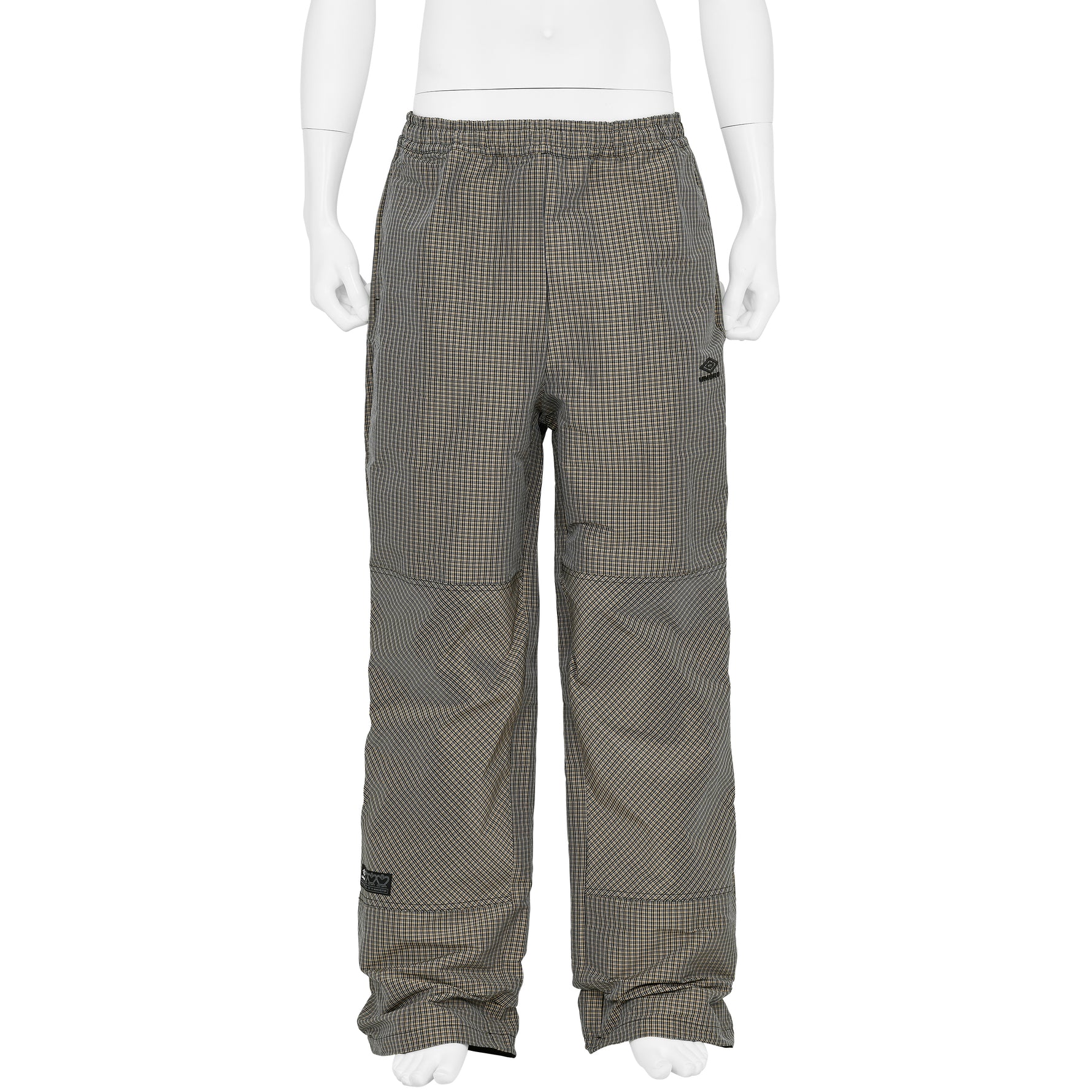 CHECK TRACK PANTS BEIGE