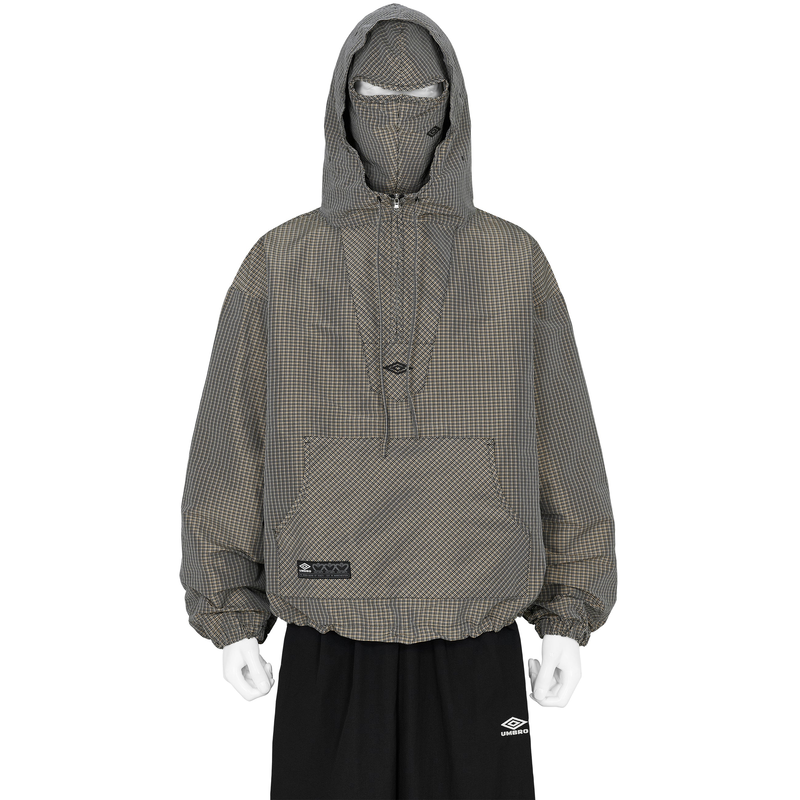 MASKED CHECK ANORAK BEIGE - SLAM JAM and UMBRO(スラムジャム