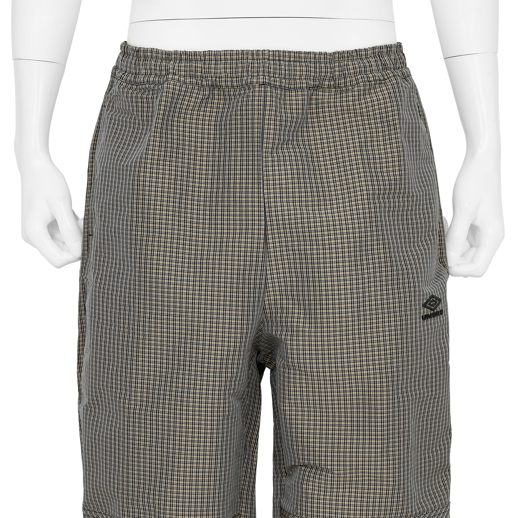 CHECK TRACK PANTS BEIGE