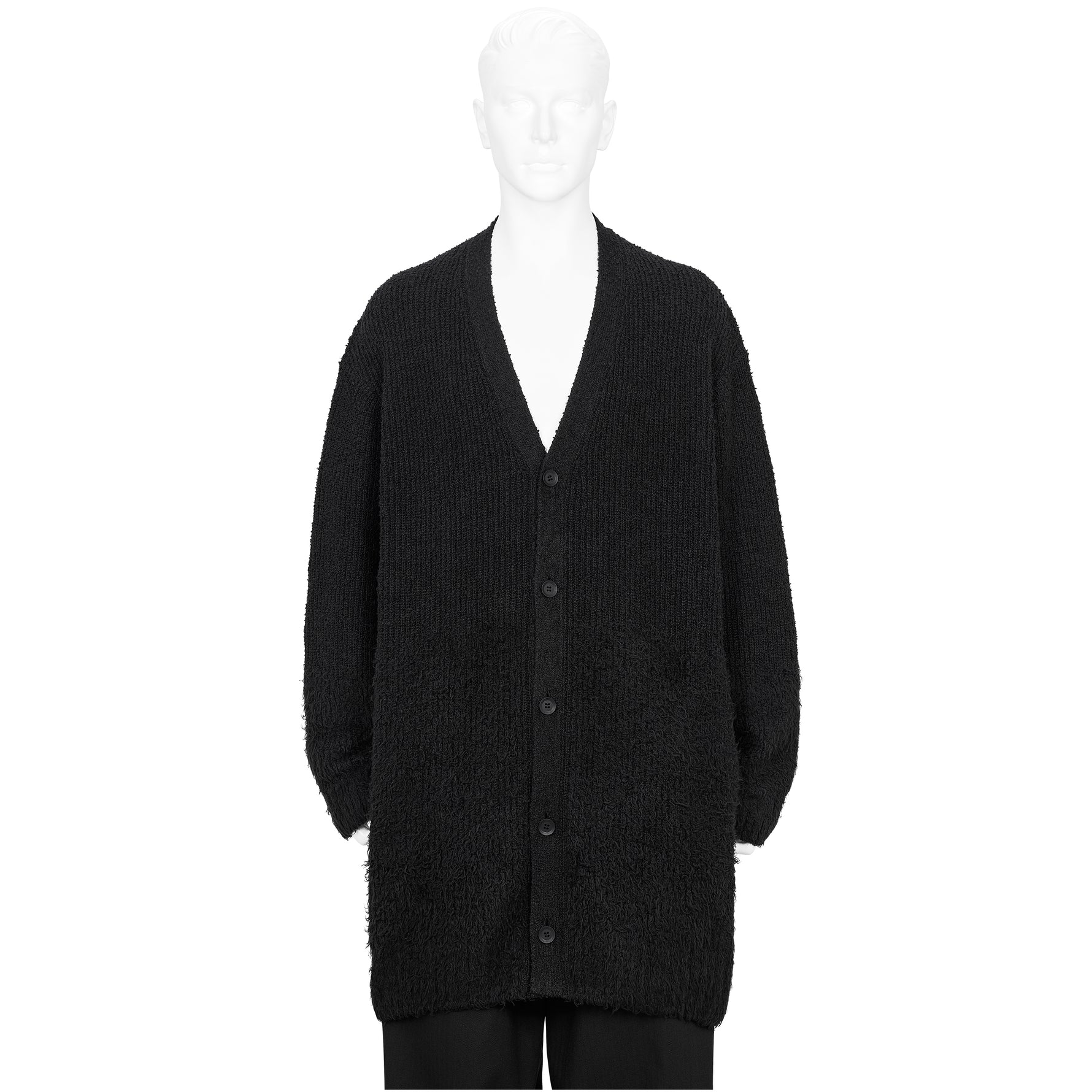 GRADATION V NECK CARDIGAN BLACK