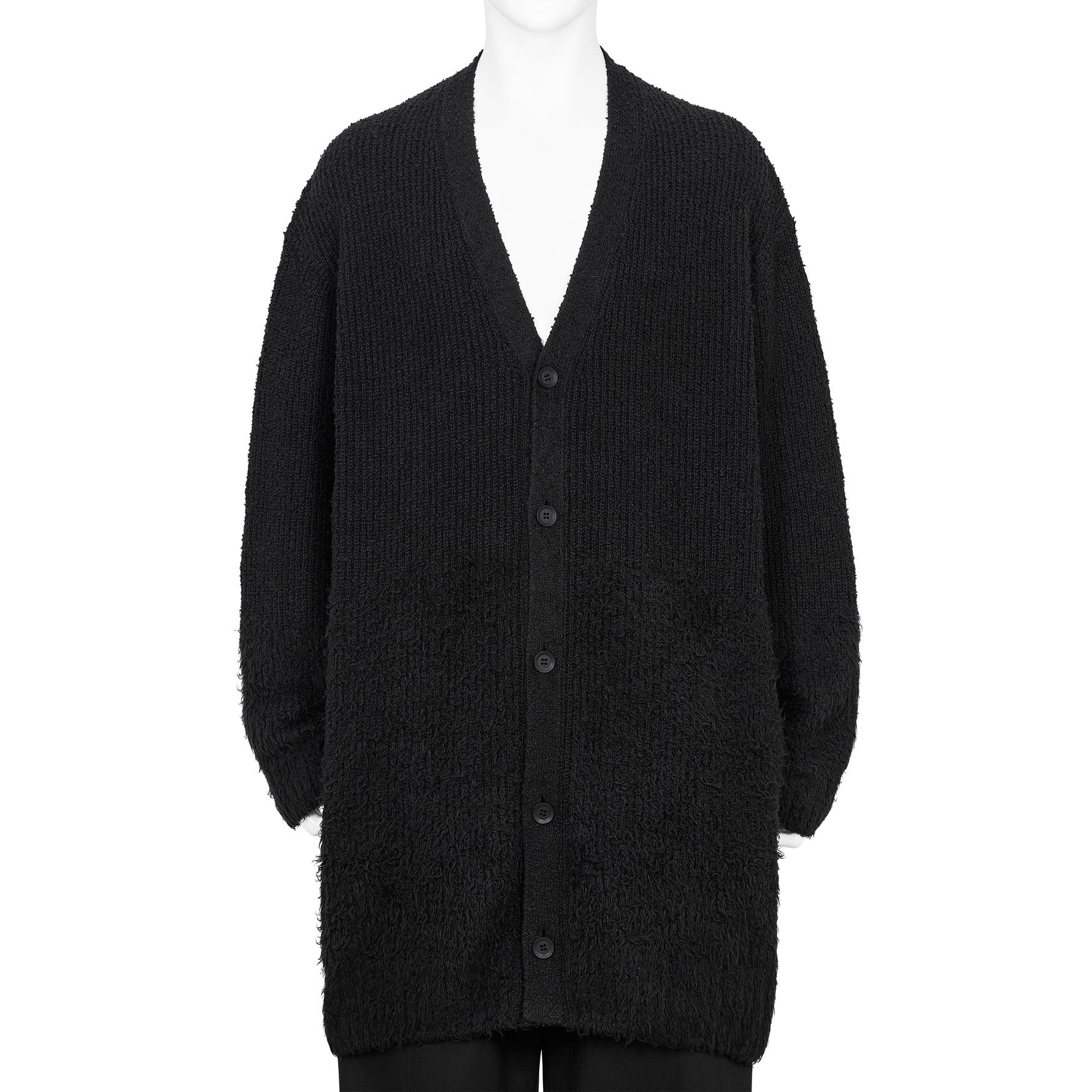 GRADATION V NECK CARDIGAN BLACK