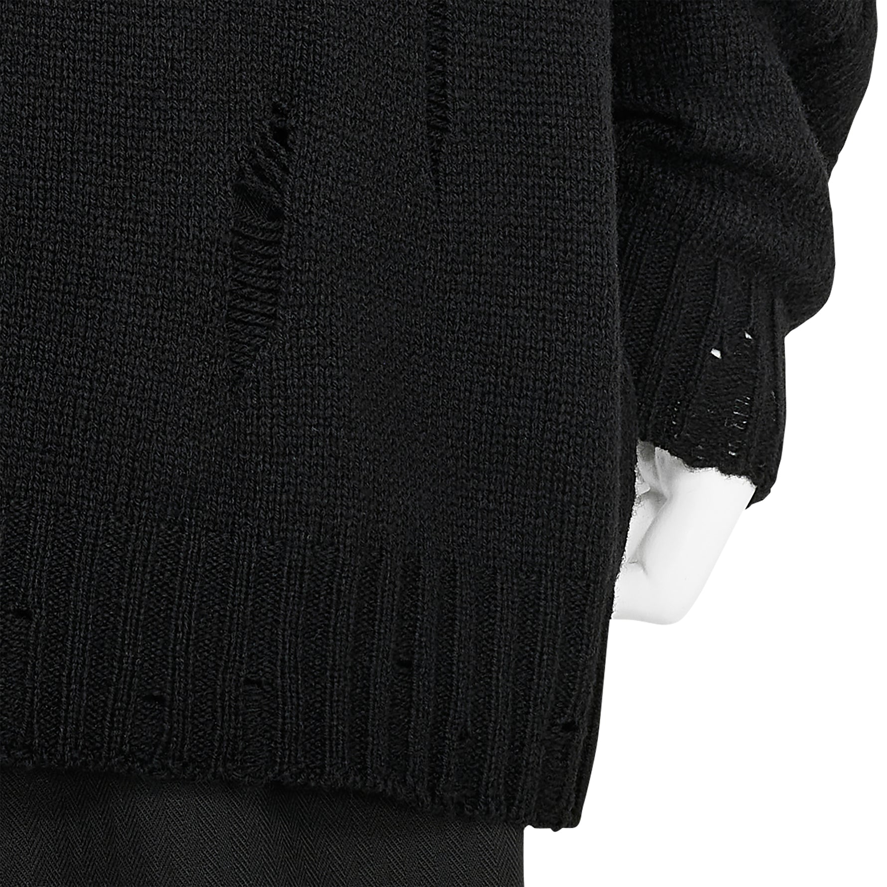 PLAIN STITCH CRASHED HIGH NECK CARDIGAN BLACK