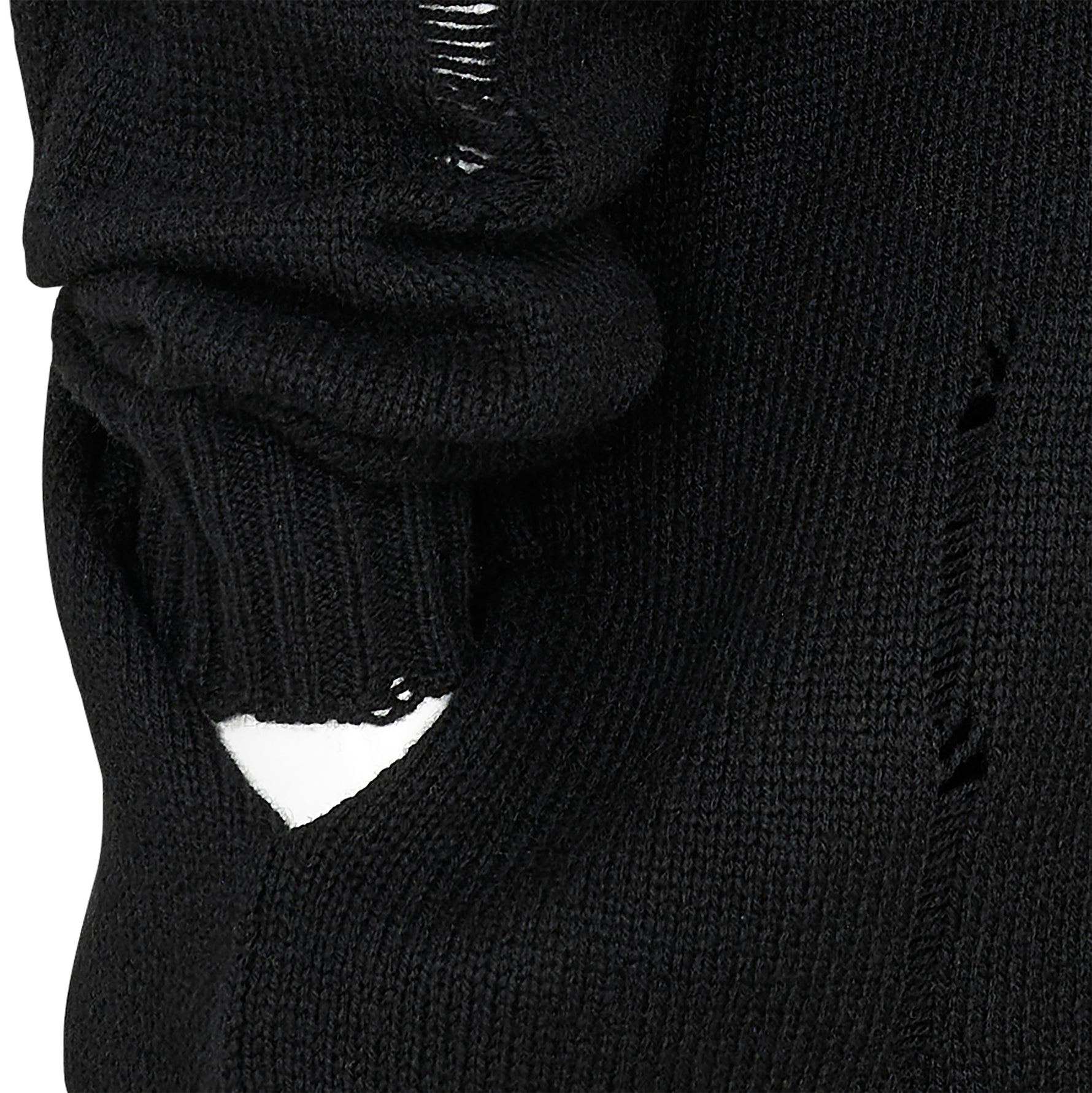 PLAIN STITCH CRASHED HIGH NECK CARDIGAN BLACK