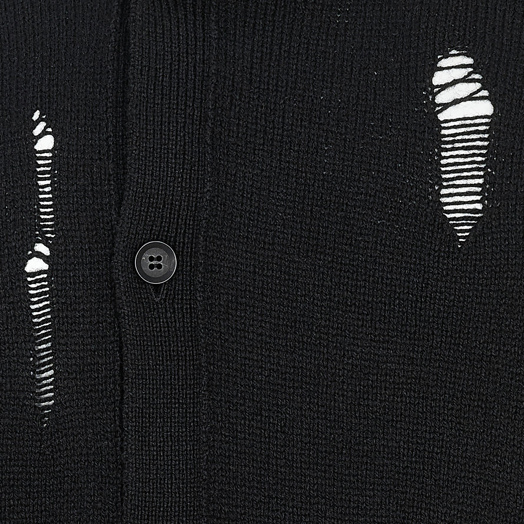 PLAIN STITCH CRASHED HIGH NECK CARDIGAN BLACK