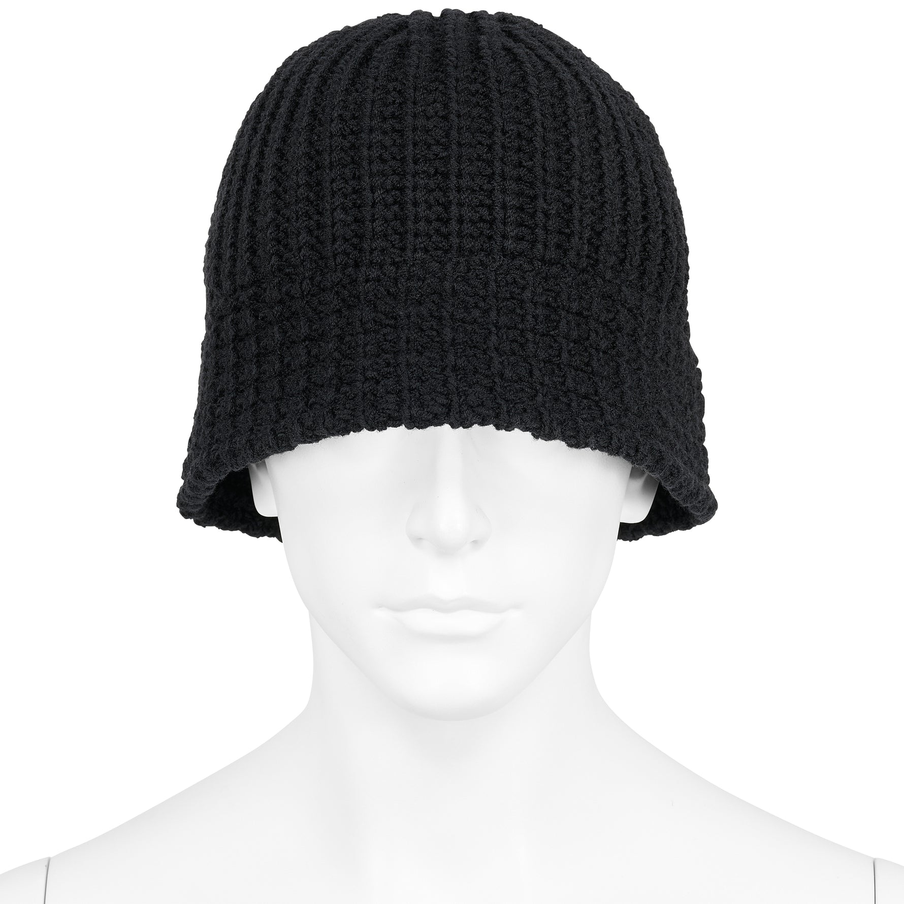 WOOL ACRYL STITCH HAT BLACK