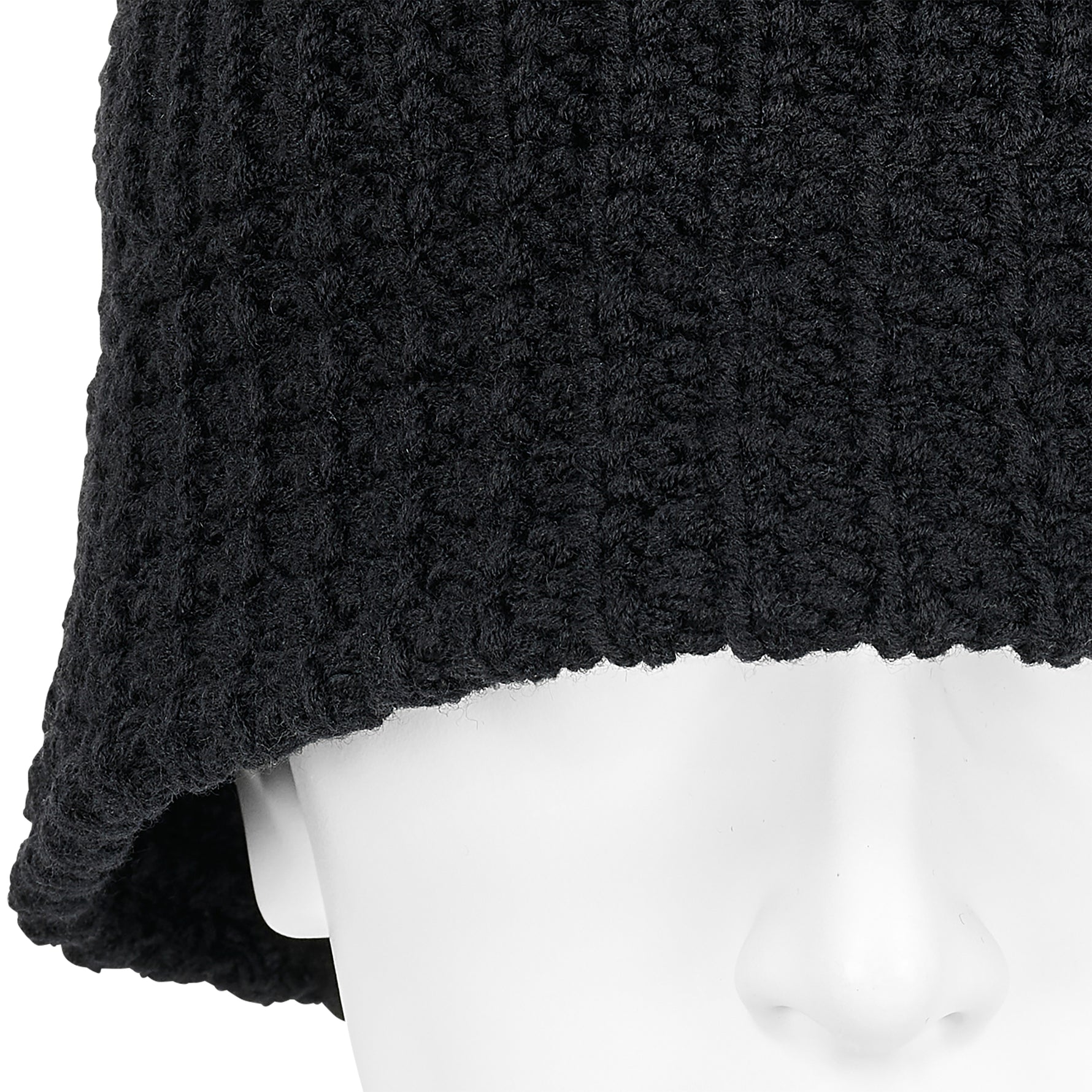 WOOL ACRYL STITCH HAT BLACK