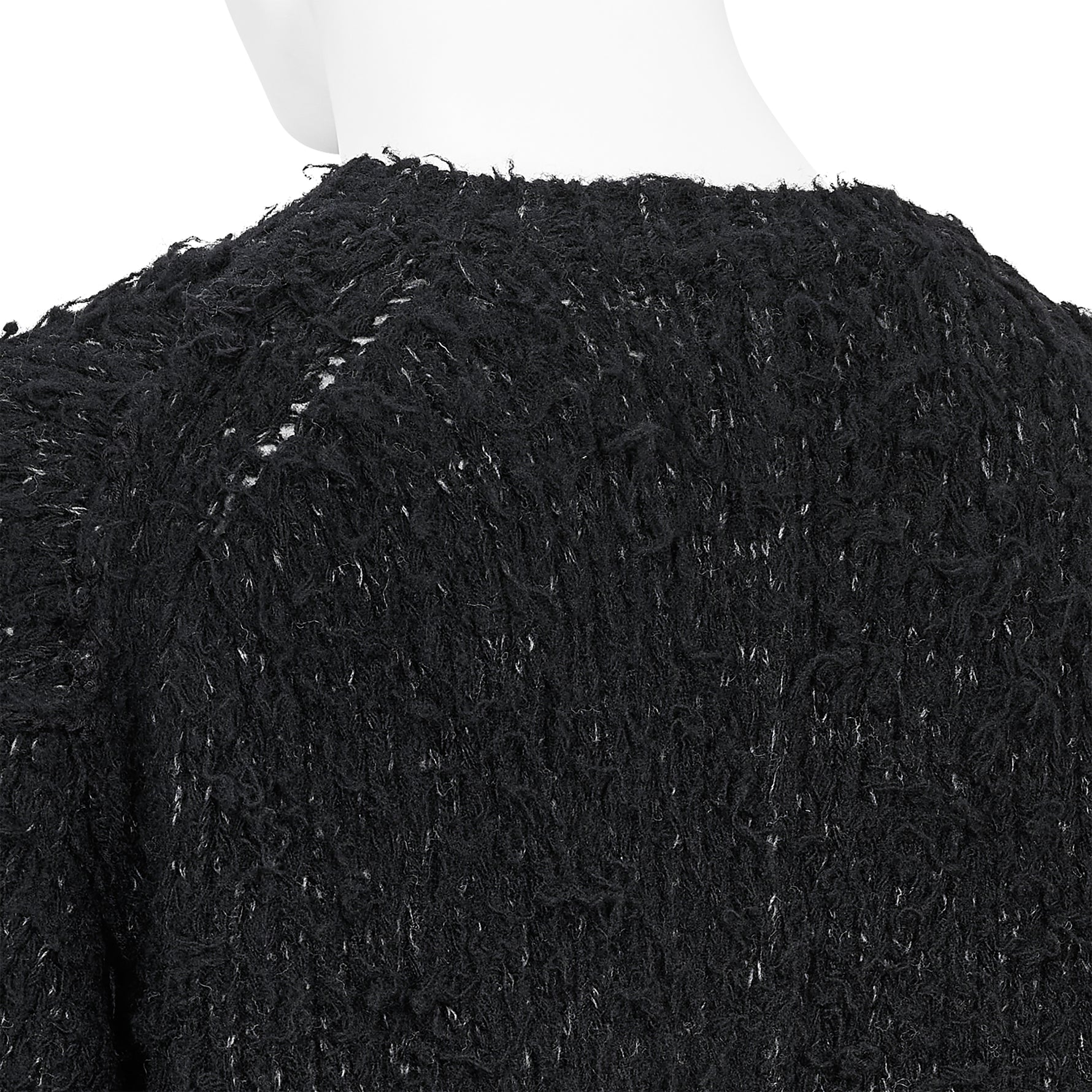 BRUSHED PLAIN STITCH CREW NECK KNIT BLACK