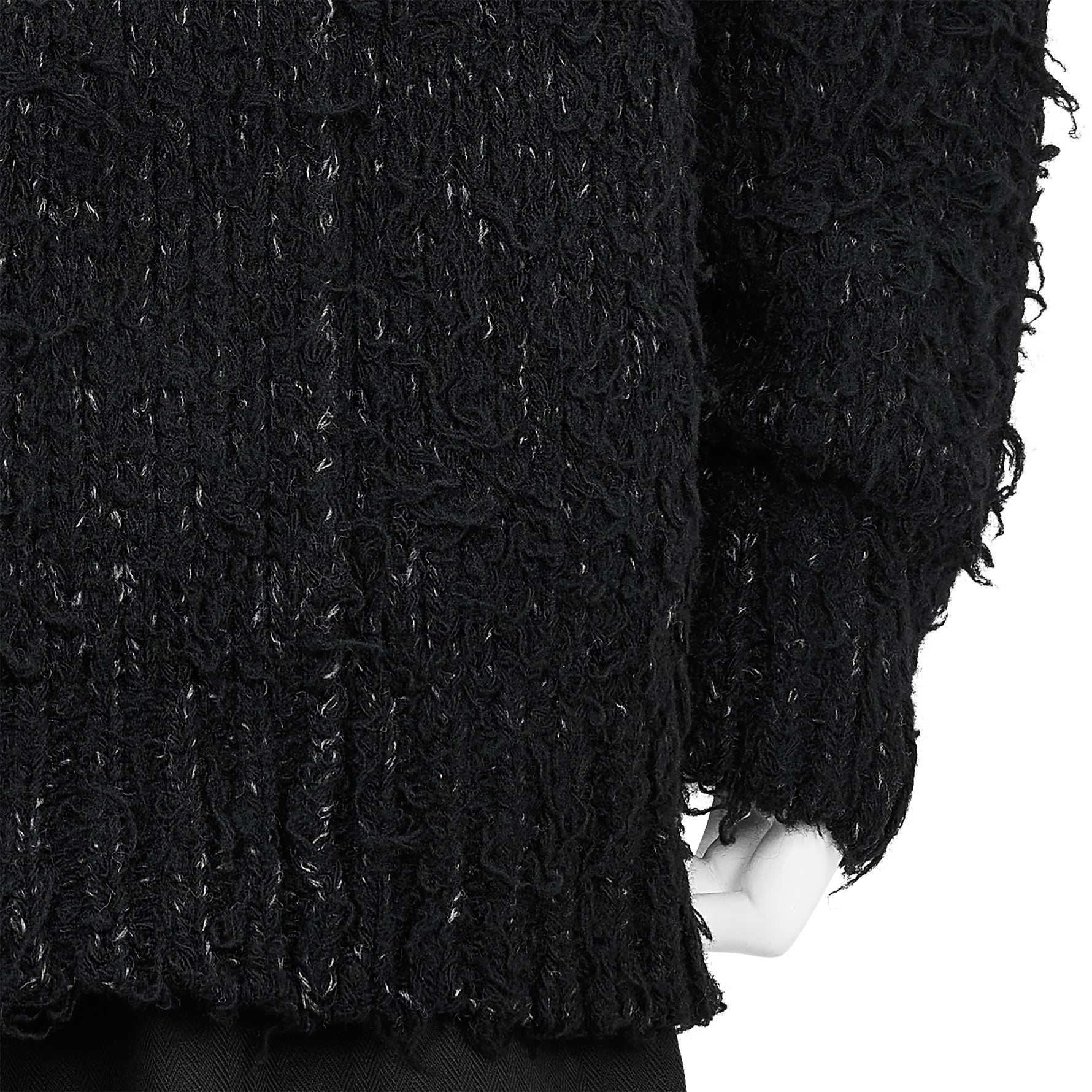 BRUSHED PLAIN STITCH CREW NECK KNIT BLACK