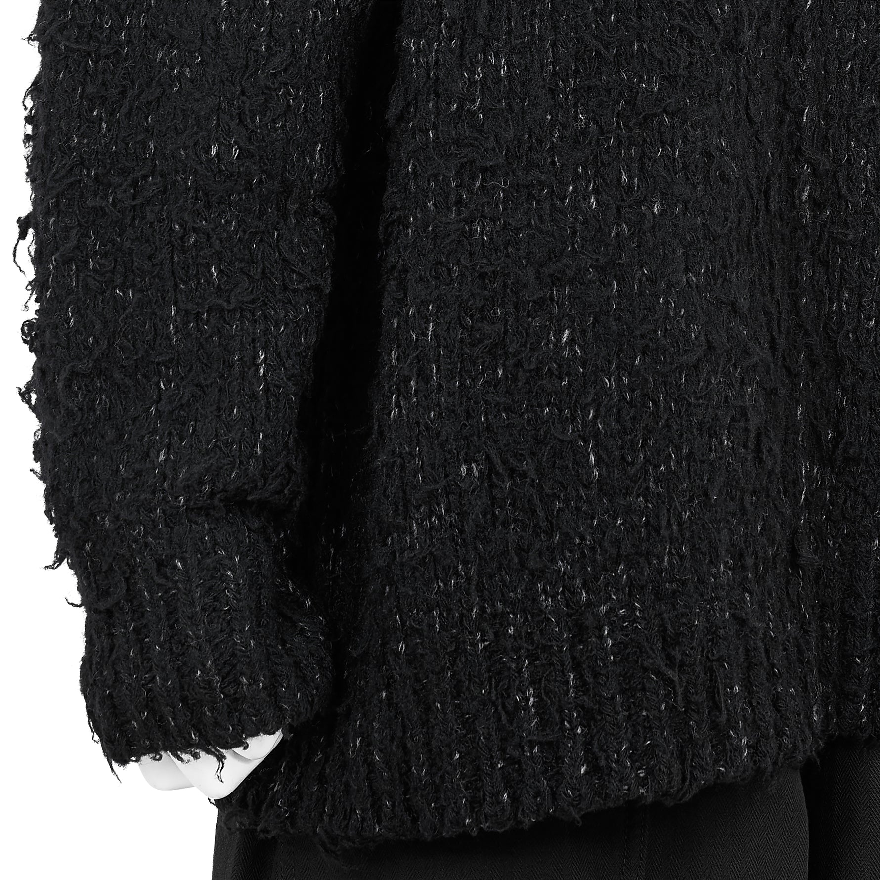BRUSHED PLAIN STITCH CREW NECK KNIT BLACK