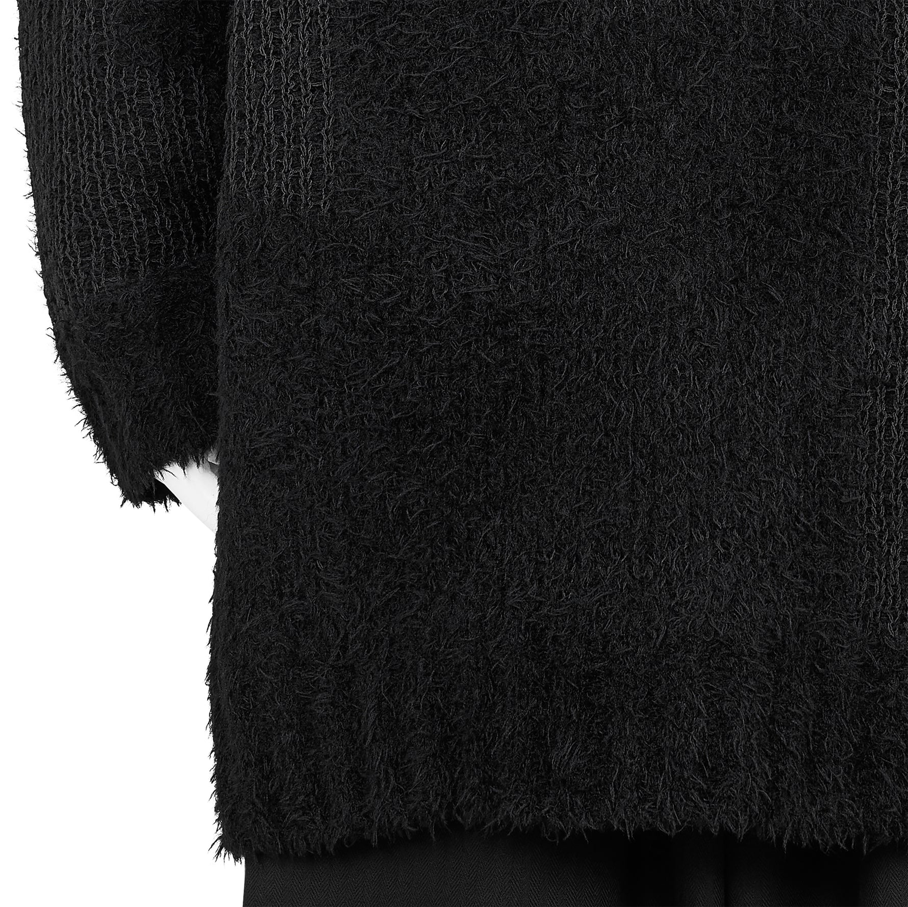 JACQUARD SIDE ZIP HIGH NECK KNIT BLACK