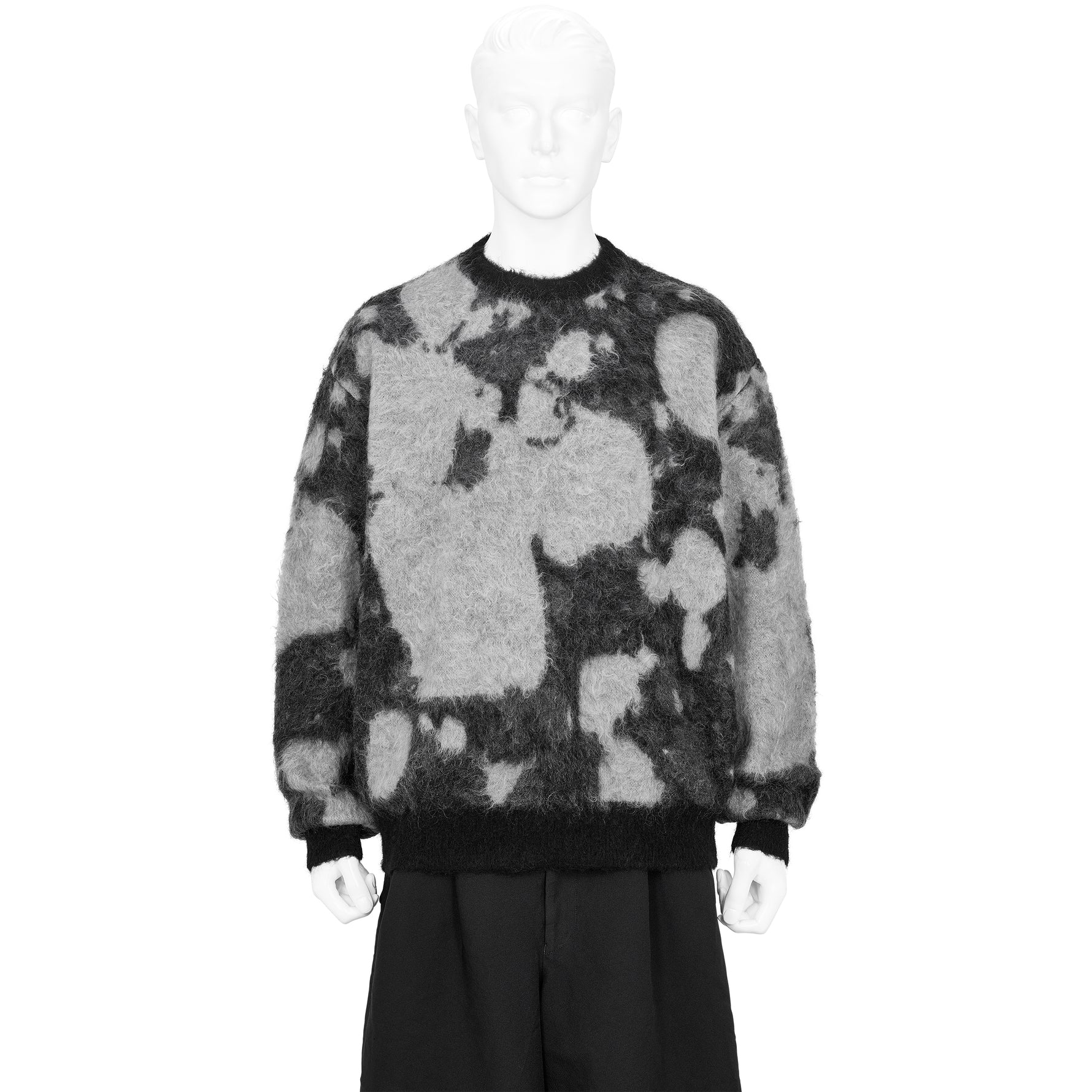 KID MOHAIR JACQUARD KNIT BUBBLE BLACK