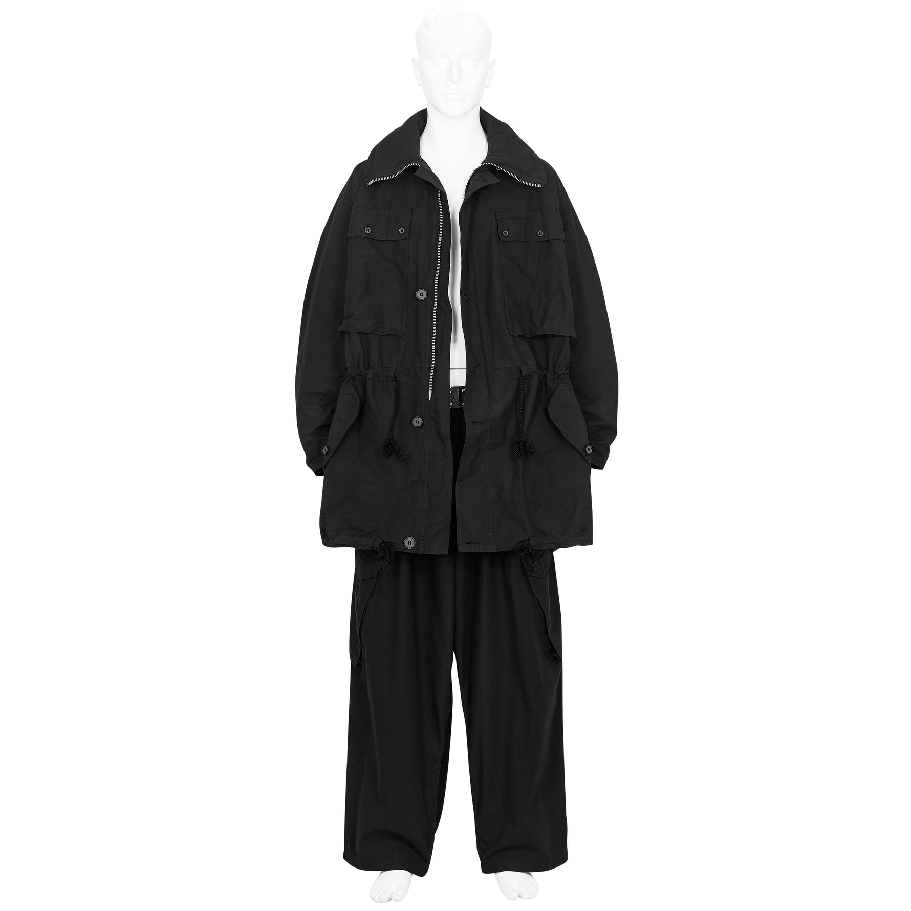 KATHARINE HAMNETT COLLABORATION HALF COAT BLACK