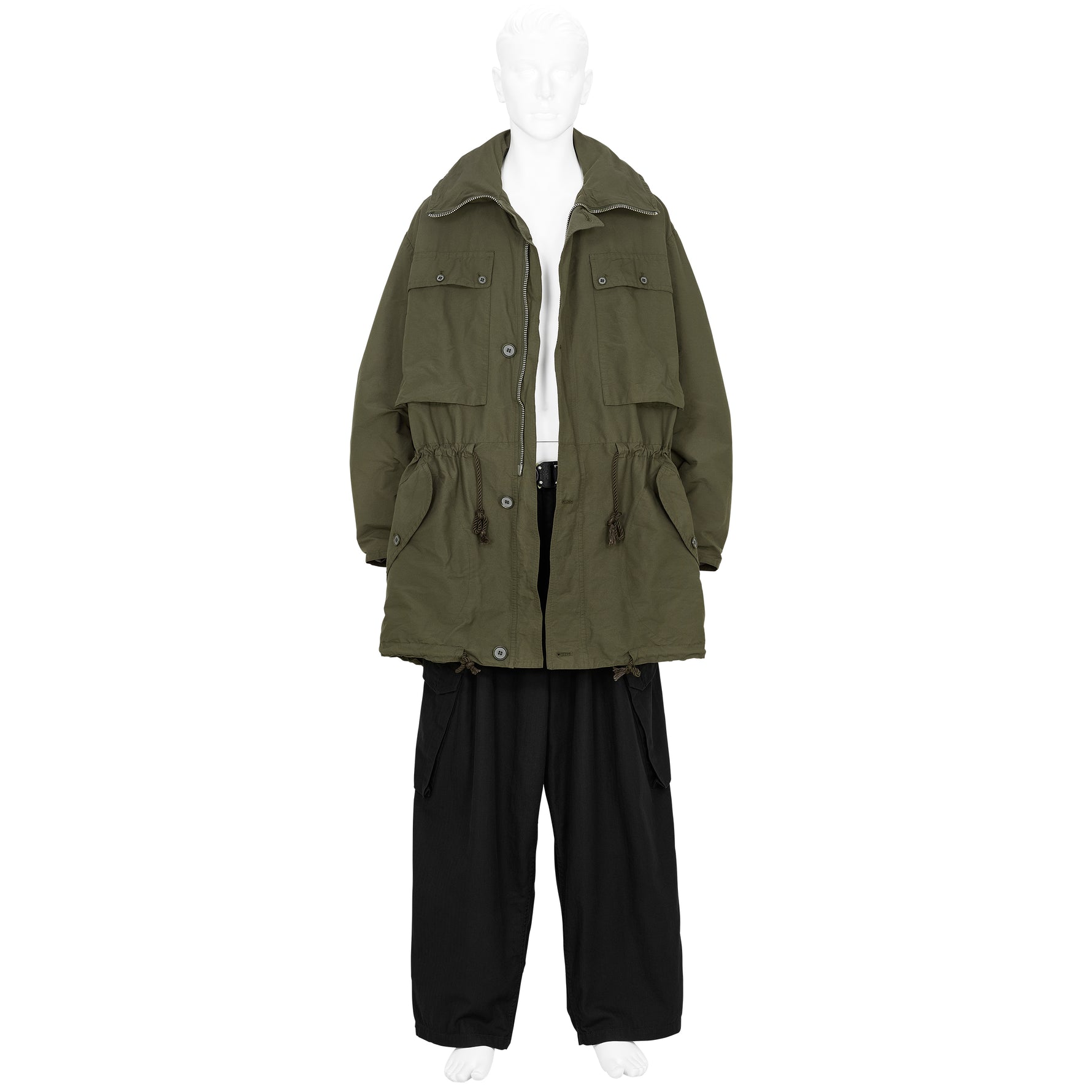 KATHARINE HAMNETT COLLABORATION HALF COAT OLIVE