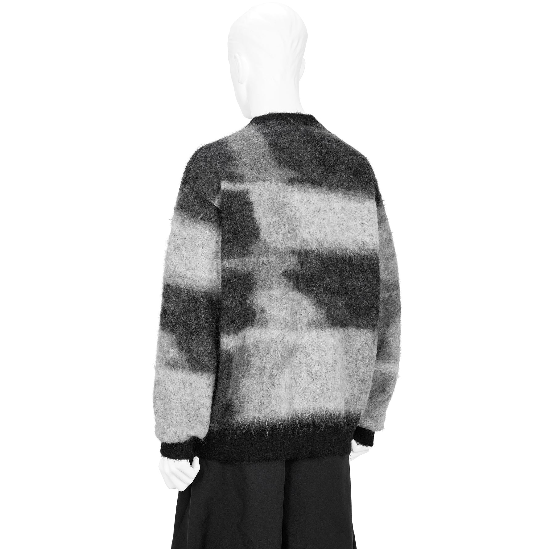KID MOHAIR JACQUARD KNIT BEAM BLACK