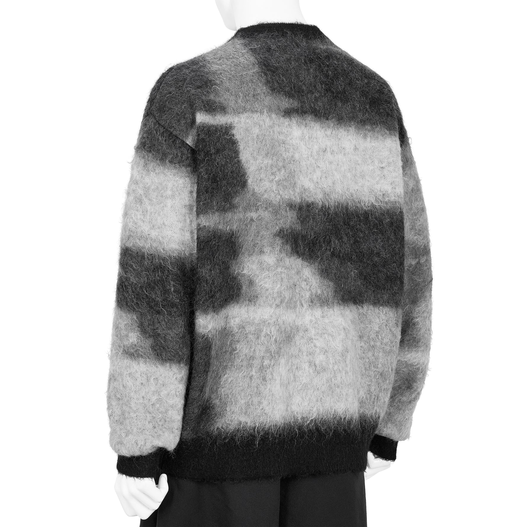 KID MOHAIR JACQUARD KNIT BEAM BLACK