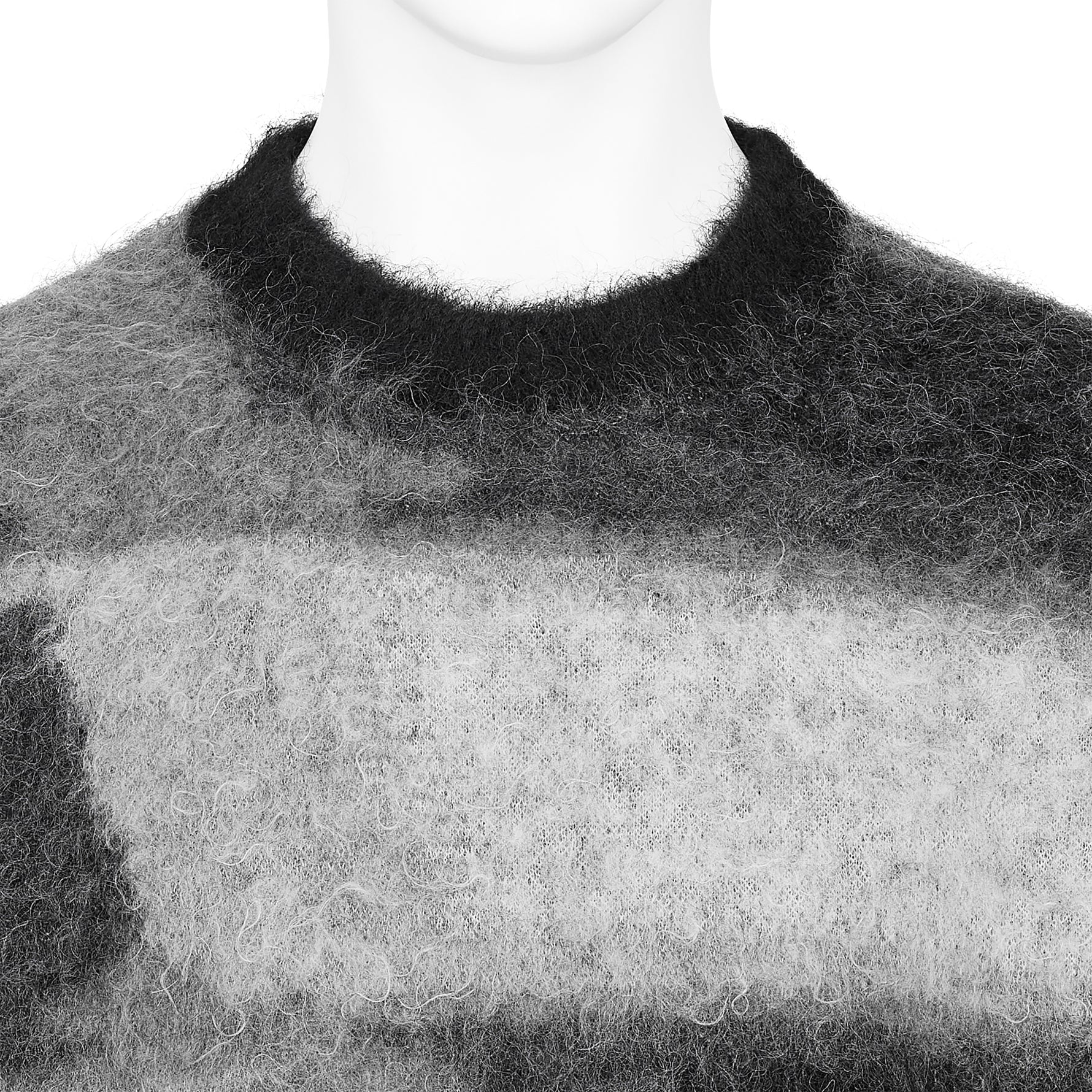 KID MOHAIR JACQUARD KNIT BEAM BLACK