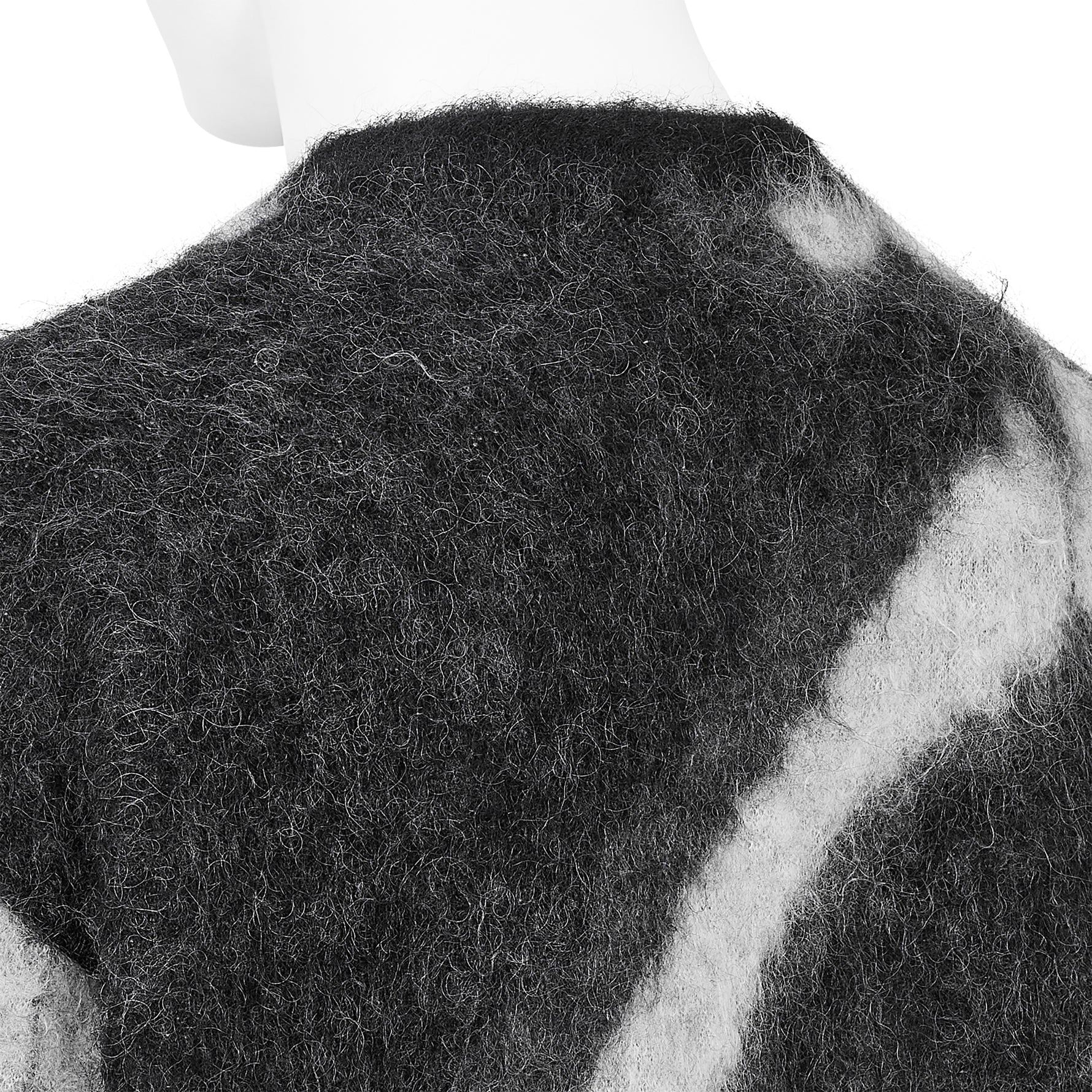KID MOHAIR JACQUARD KNIT BLUR BLACK